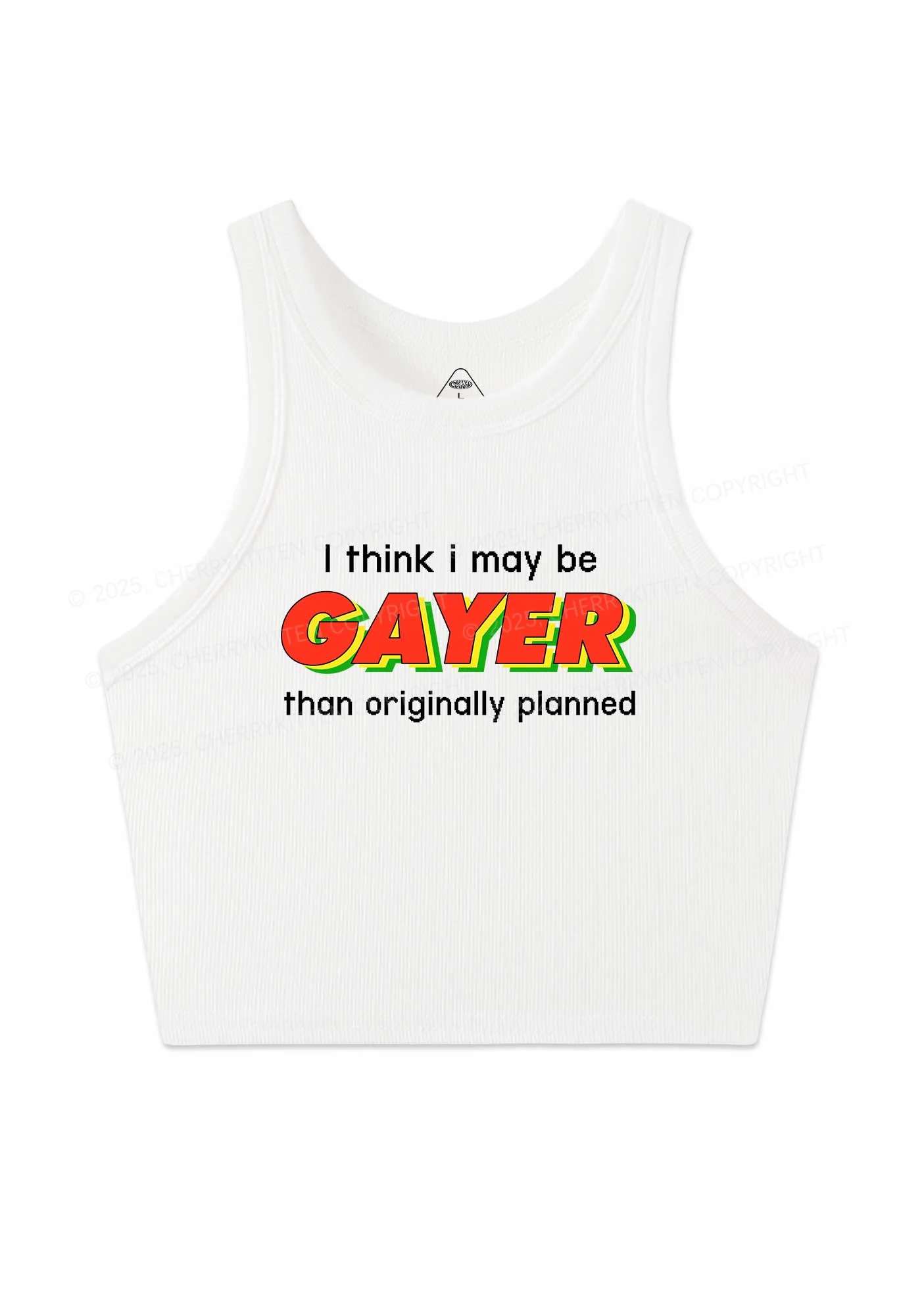 I May Be Gayer Pride Y2K Crop Tank Top Cherrykitten - Image 4