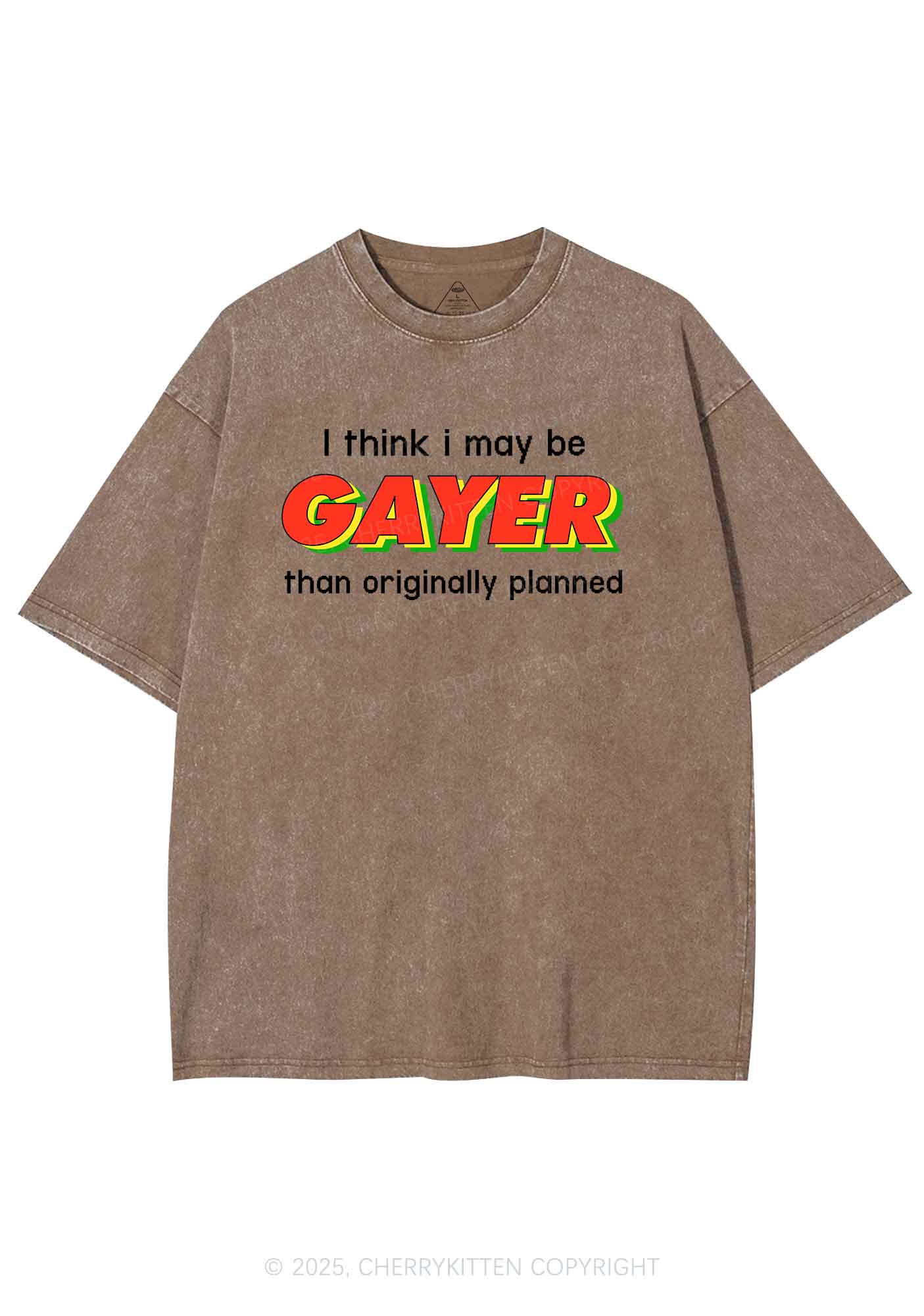 I May Be Gayer Pride Y2K Shirts Washed Tee Cherrykitten - Image 7