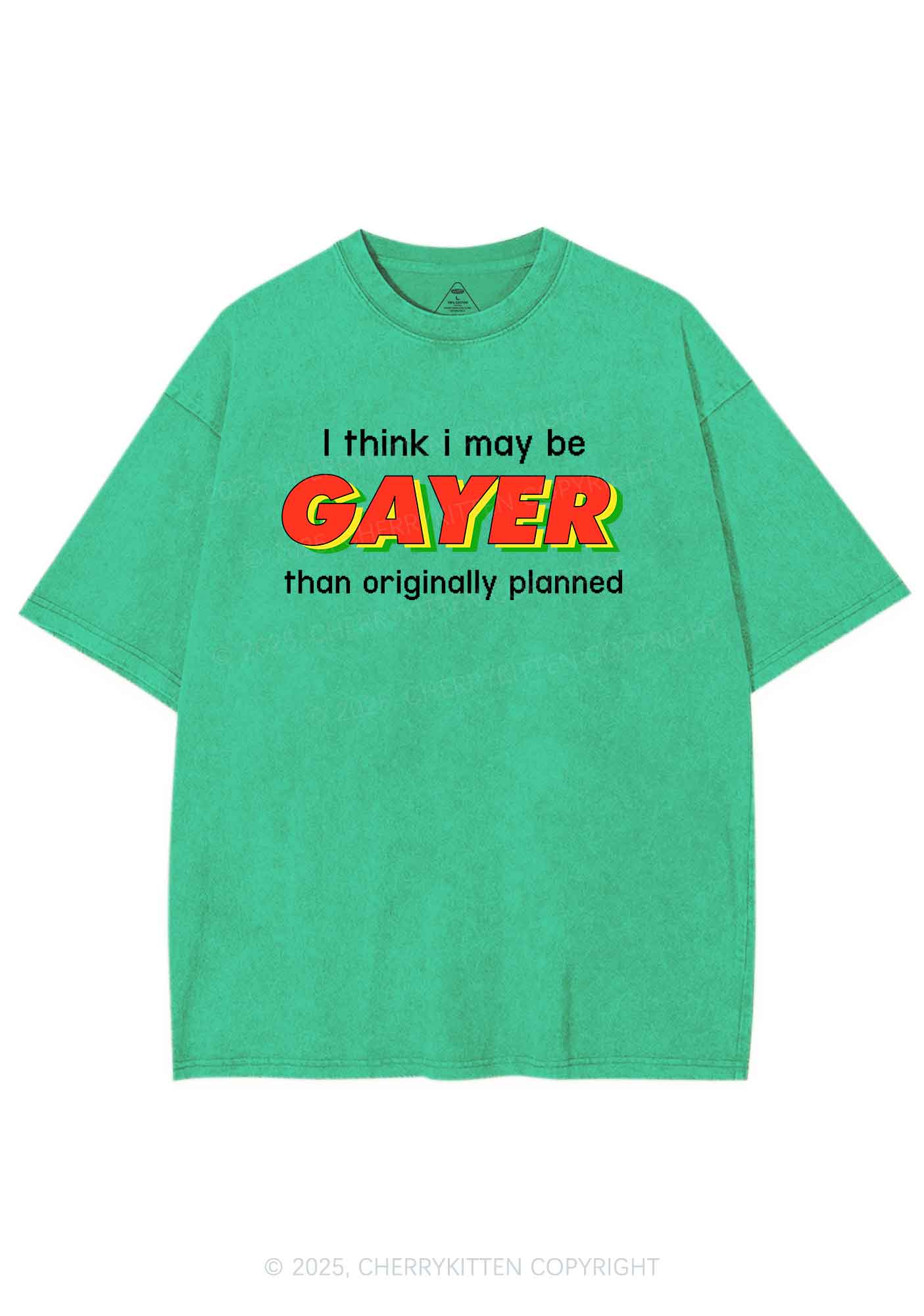 I May Be Gayer Pride Y2K Shirts Washed Tee Cherrykitten - Image 8
