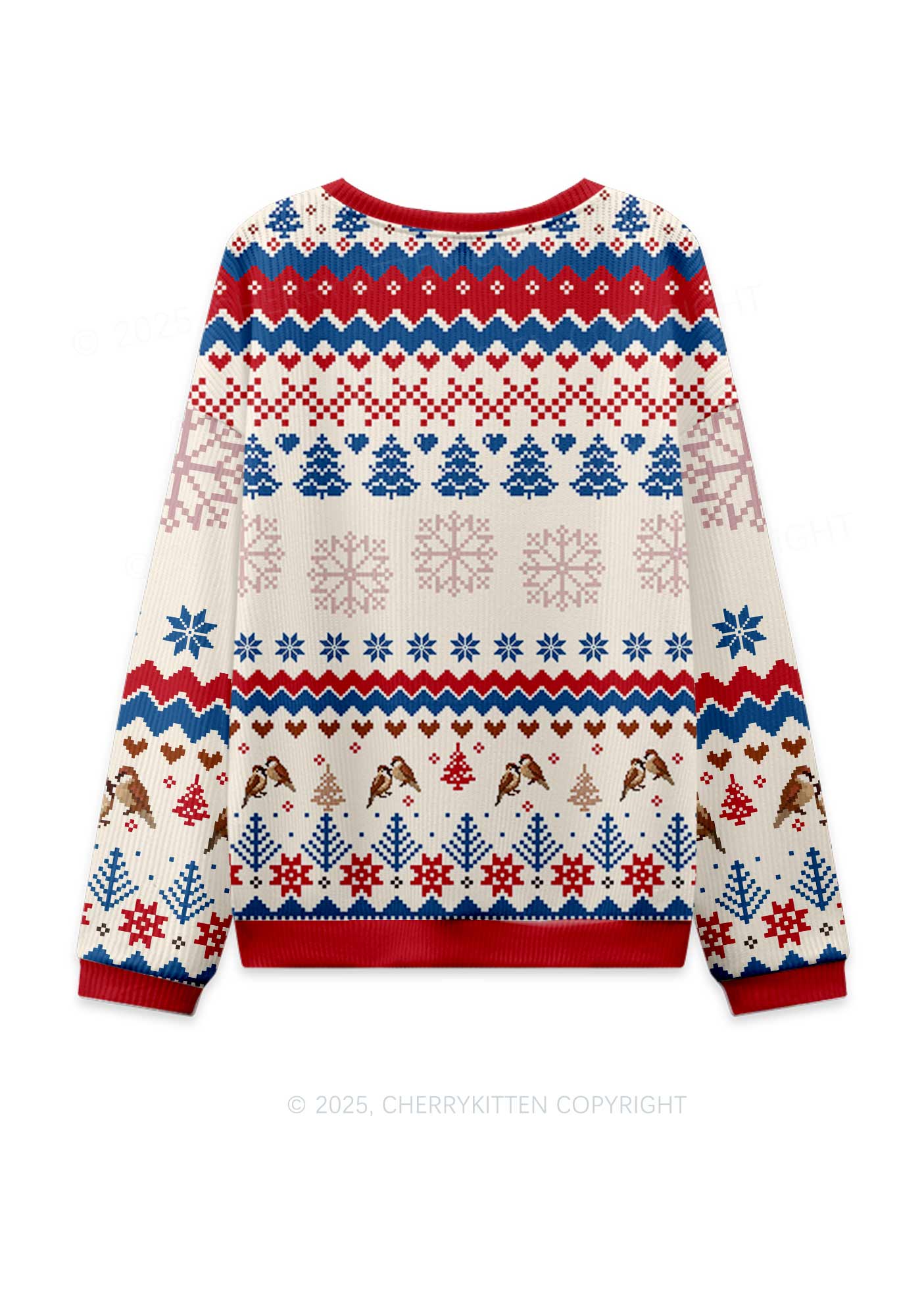 I May Be Handful Y2K Christmas Knit Sweatshirt Cherrykitten - Image 2