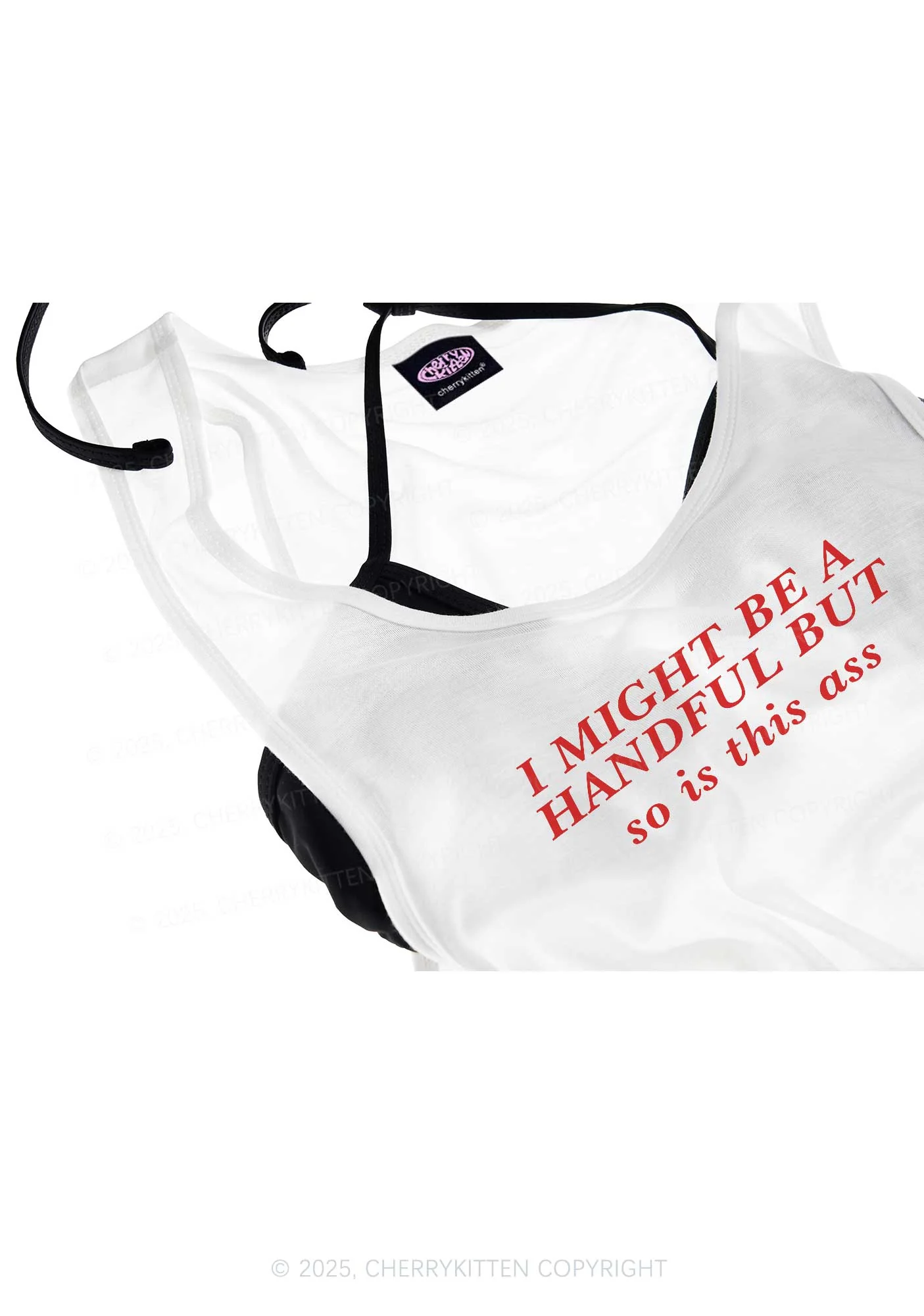 I Might Be Handful Y2K Sheer Boyfriend Tank Cherrykitten - Image 4