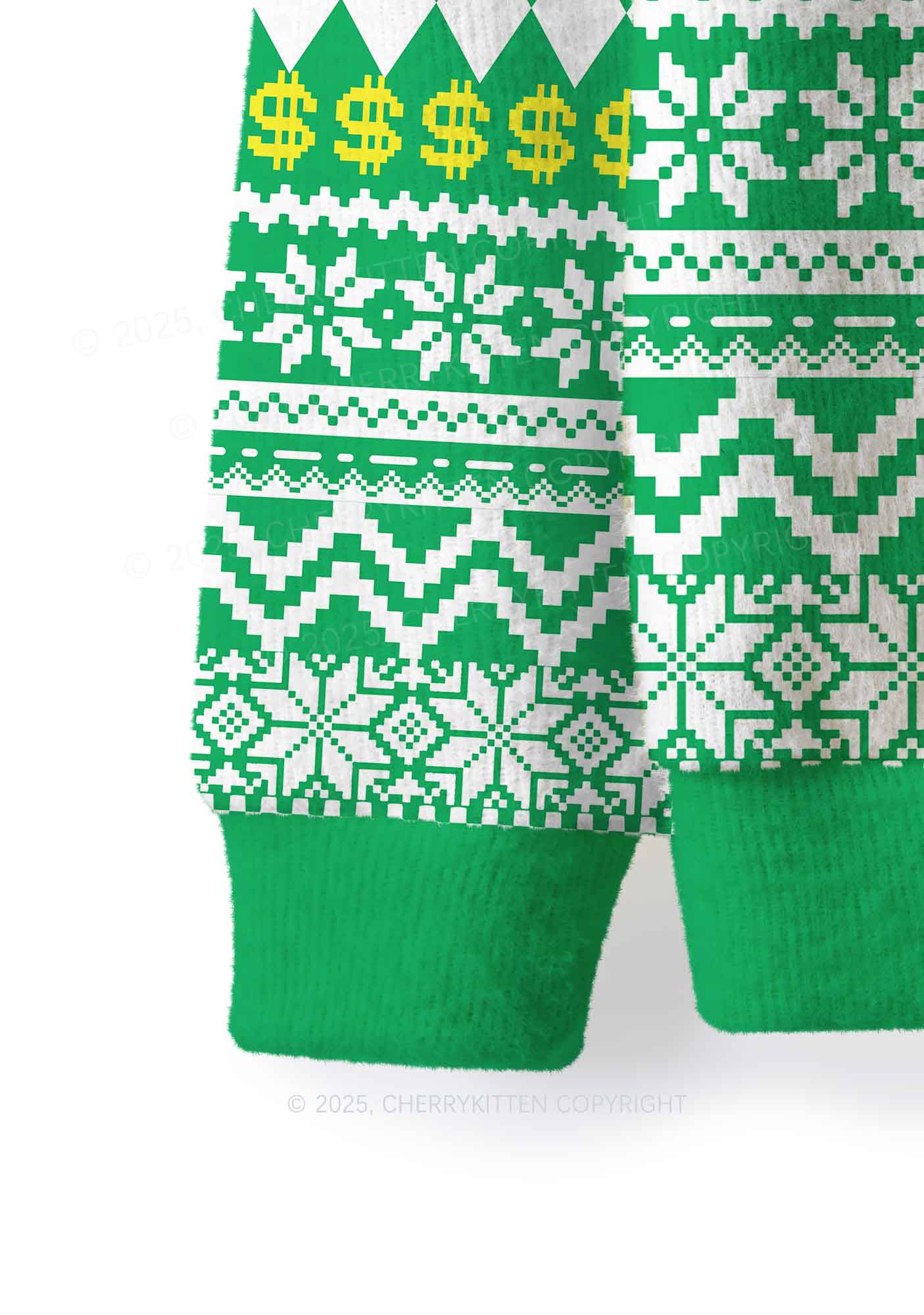 I Only Accept Apologies In Cash Y2K Christmas Knit Sweatshirt Cherrykitten - Image 5