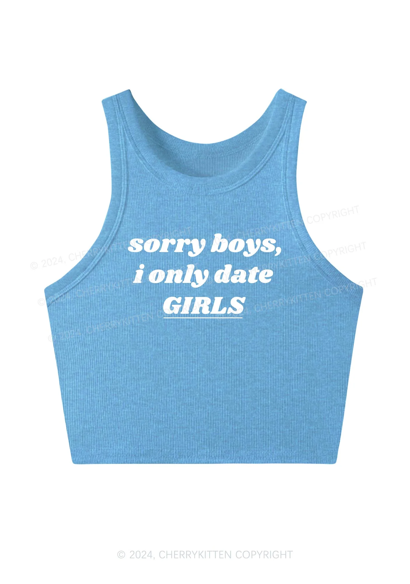 I Only Date Girls Y2K Crop Tank Top Cherrykitten - Image 4