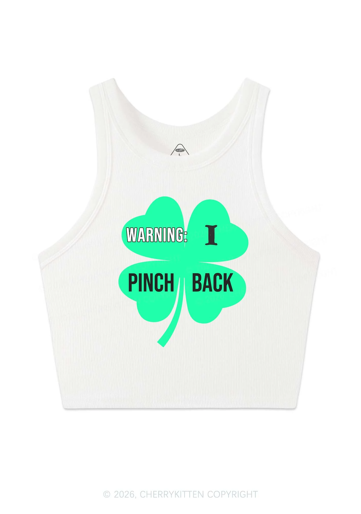 I Pinch Back St Patricks Y2K Crop Tank Top Cherrykitten - Image 4