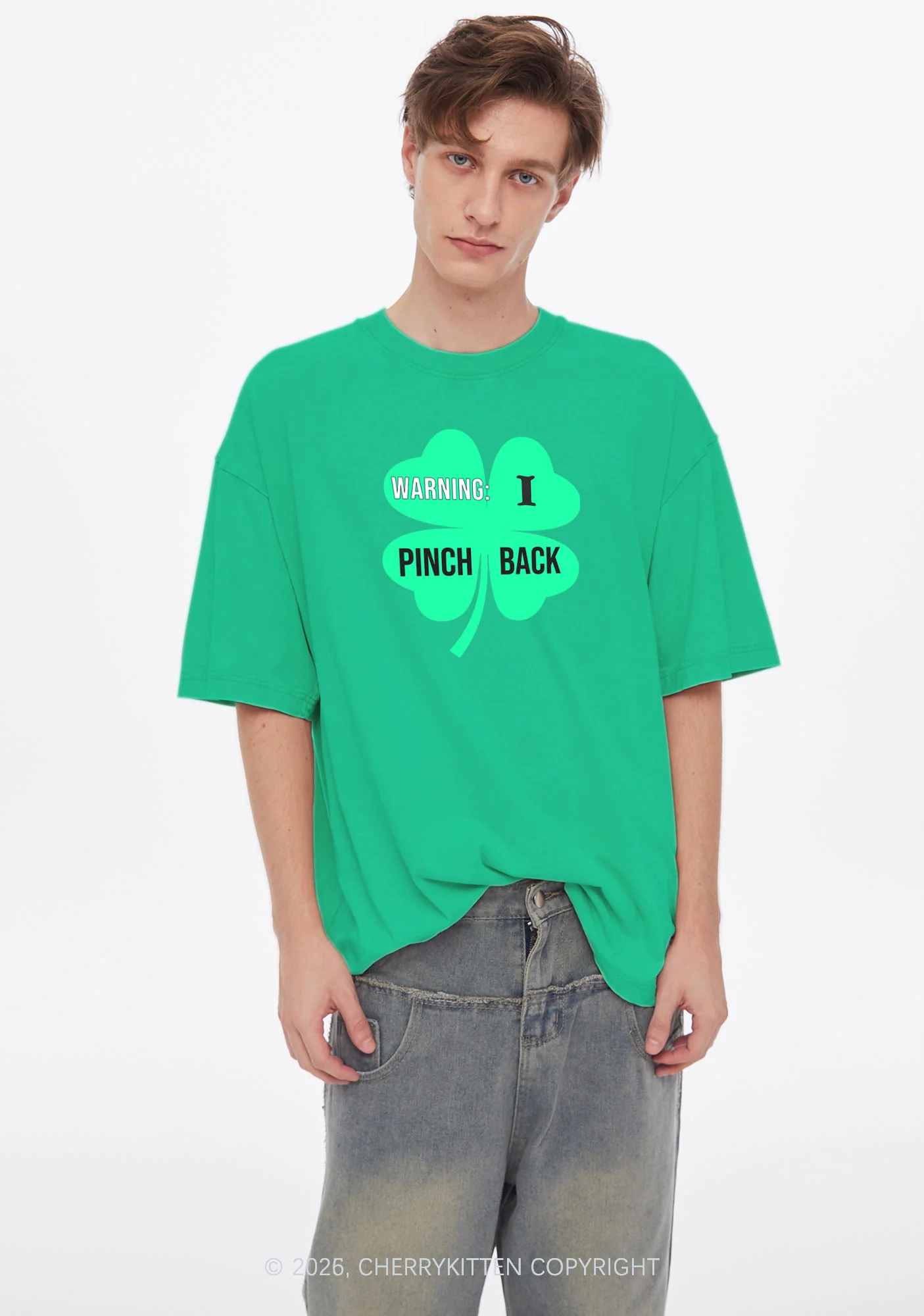 I Pinch Back St Patricks Y2K Shirts Washed Tee Cherrykitten - Image 2