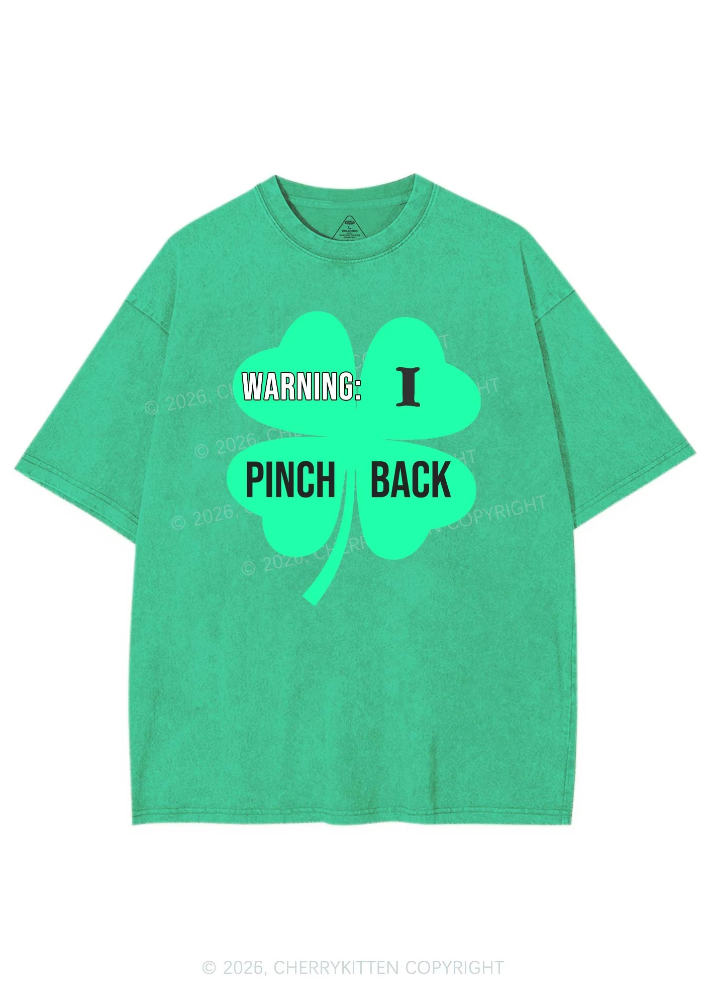 I Pinch Back St Patricks Y2K Shirts Washed Tee Cherrykitten - Image 3