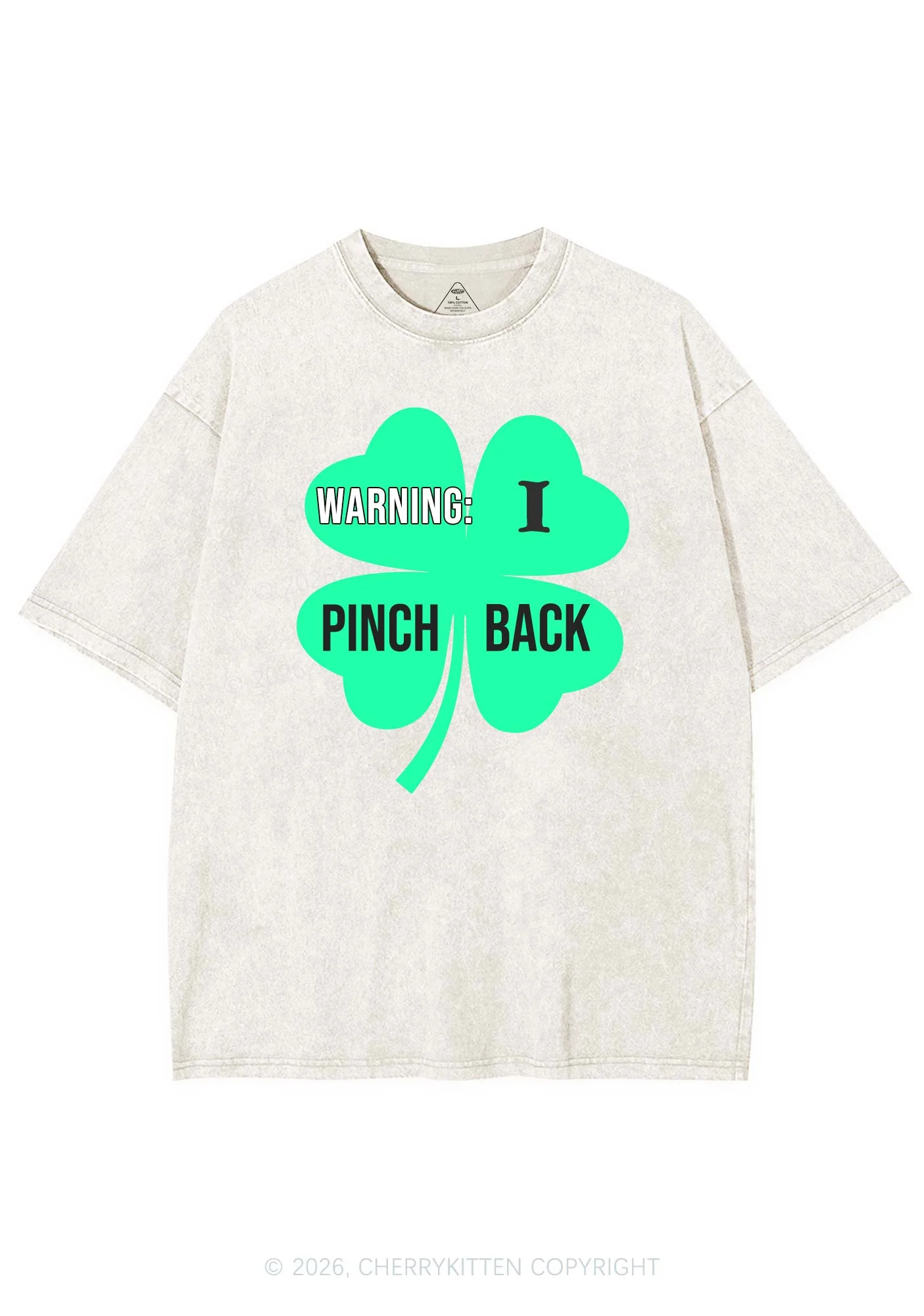 I Pinch Back St Patricks Y2K Shirts Washed Tee Cherrykitten - Image 4
