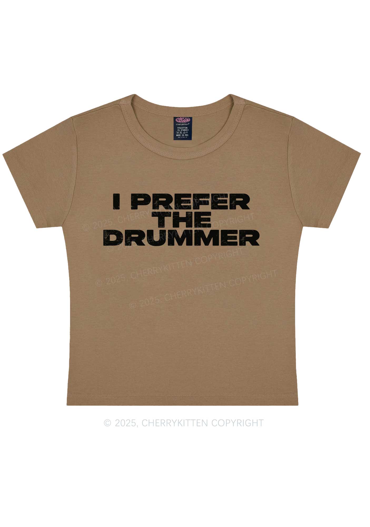 I Prefer The Drummer Y2K Baby Tee Cherrykitten - Image 11