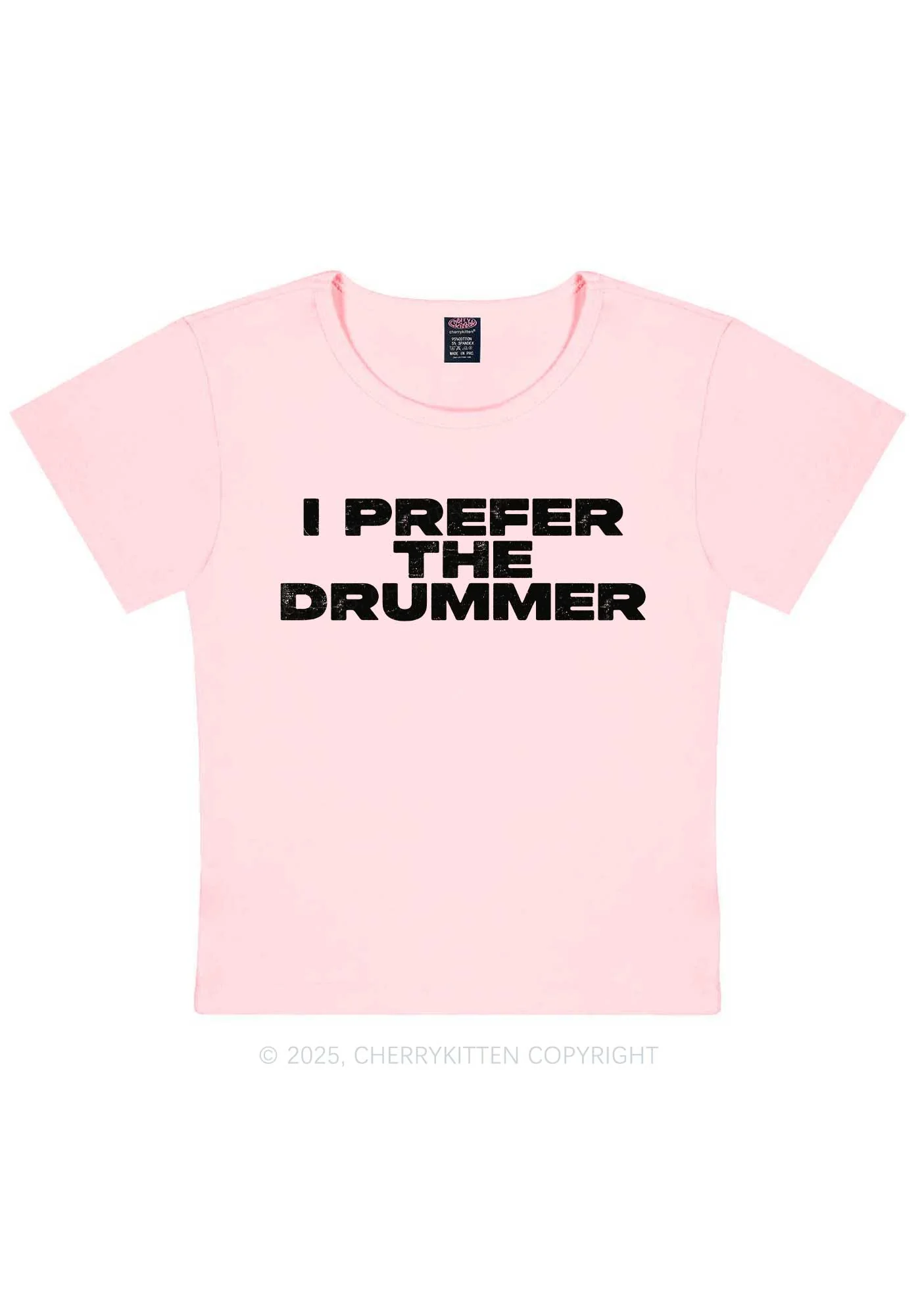 I Prefer The Drummer Y2K Baby Tee Cherrykitten - Image 12