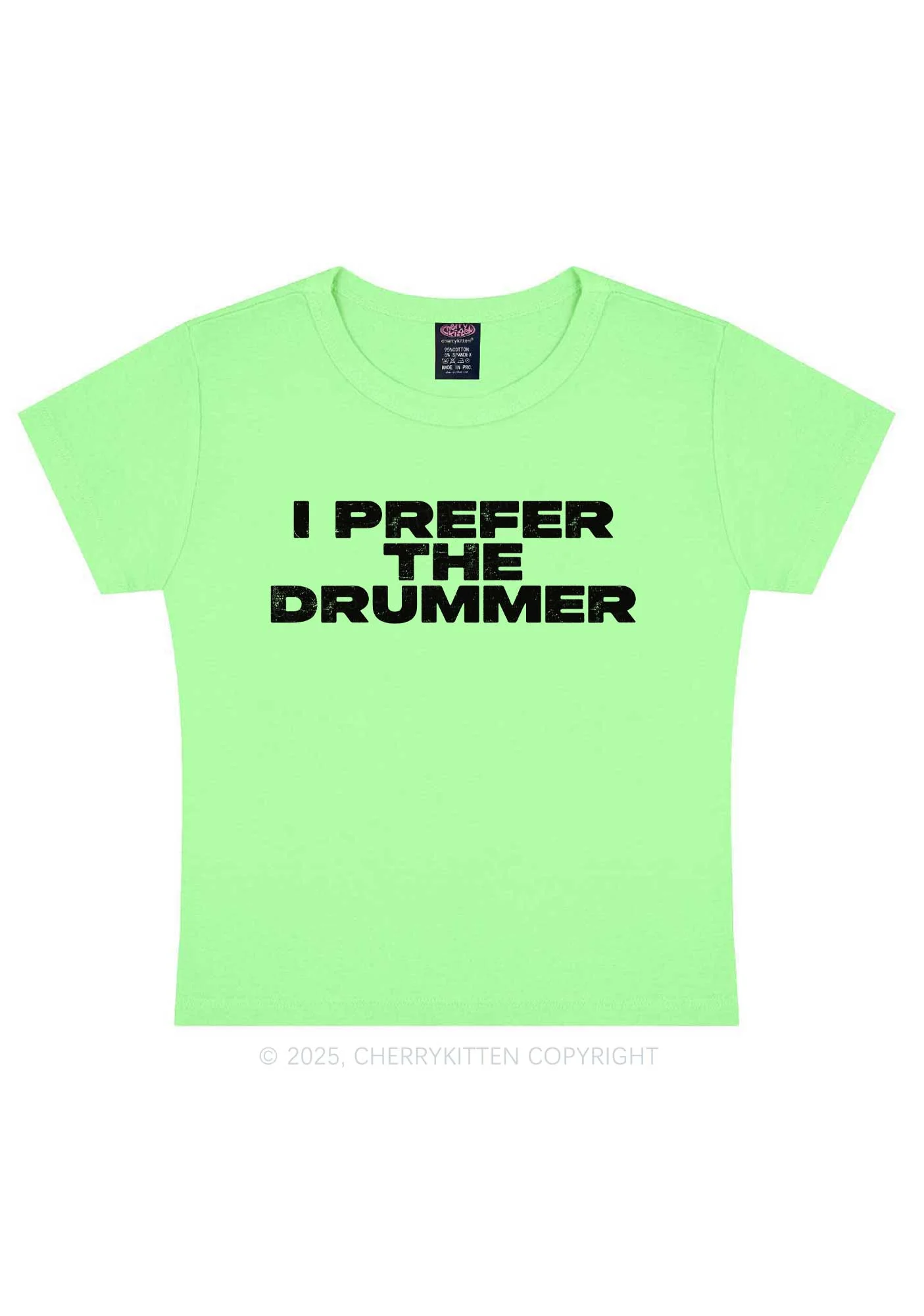I Prefer The Drummer Y2K Baby Tee Cherrykitten - Image 13