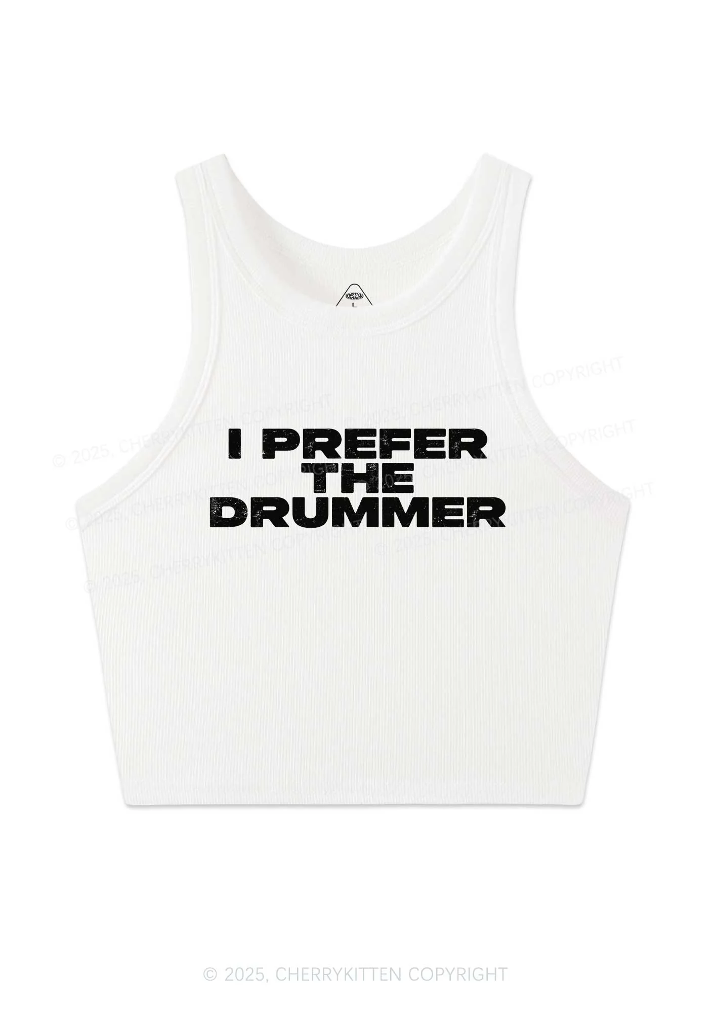 I Prefer The Drummer Y2K Crop Tank Top Cherrykitten - Image 3