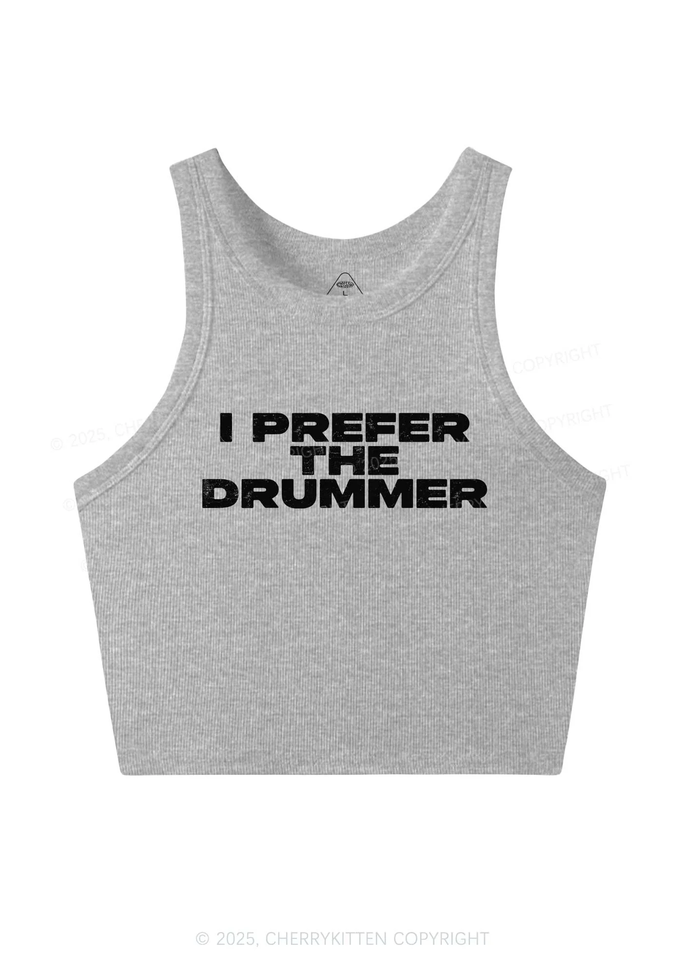 I Prefer The Drummer Y2K Crop Tank Top Cherrykitten - Image 4
