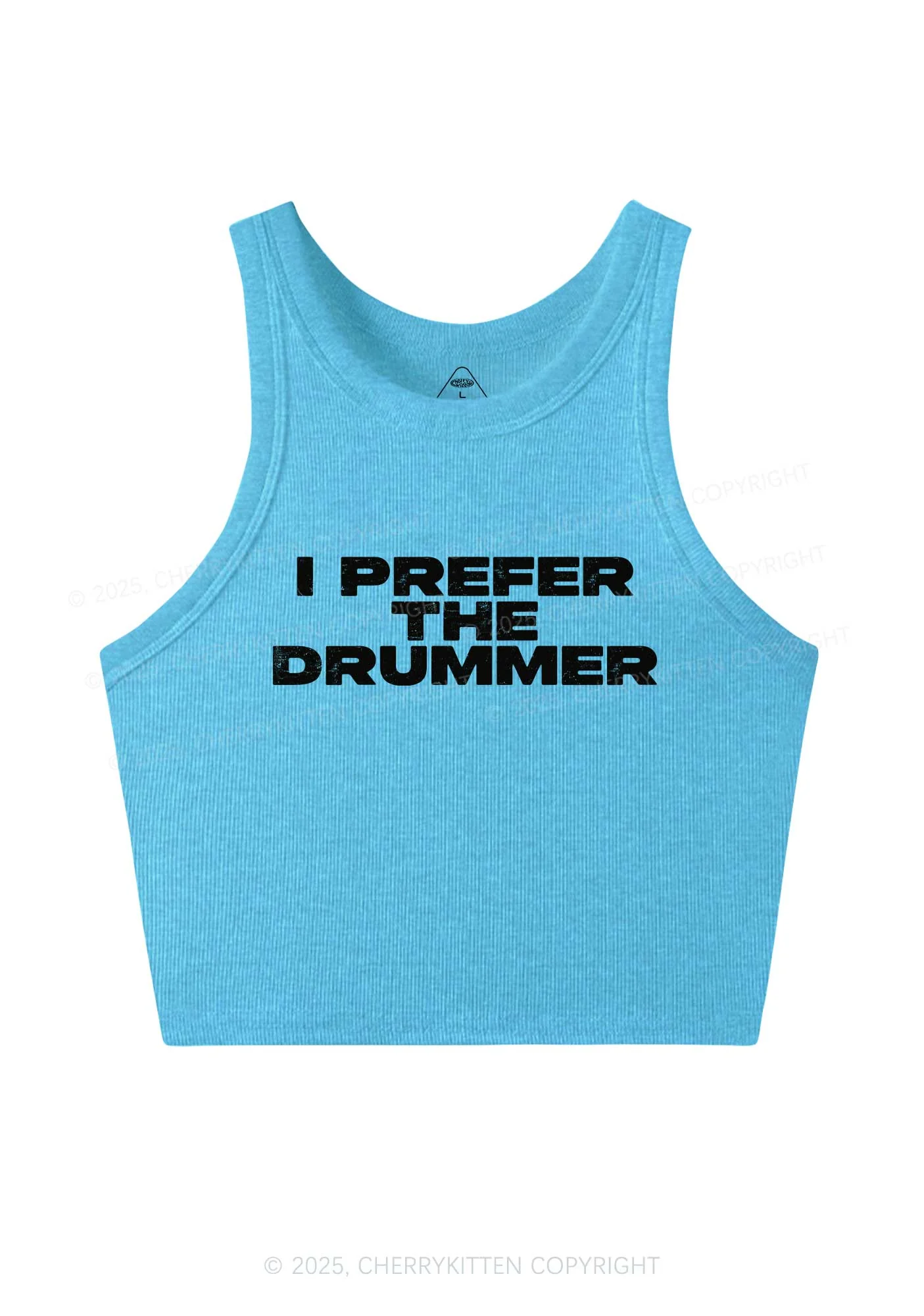 I Prefer The Drummer Y2K Crop Tank Top Cherrykitten - Image 5