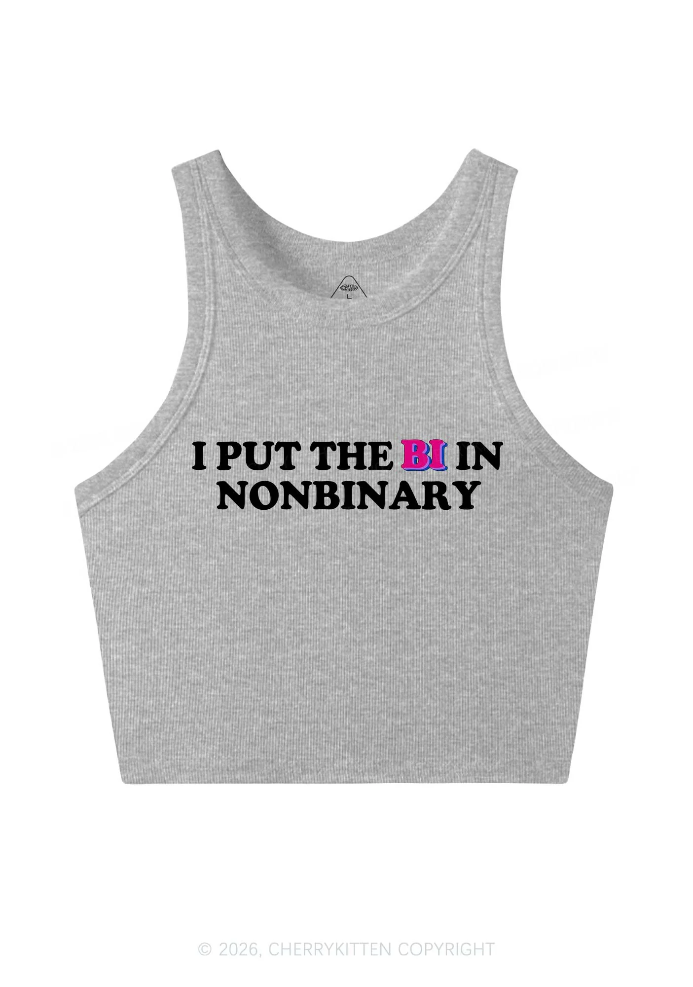 I Put The Bi In Nonbinary Pride Y2K Crop Tank Top Cherrykitten - Image 4