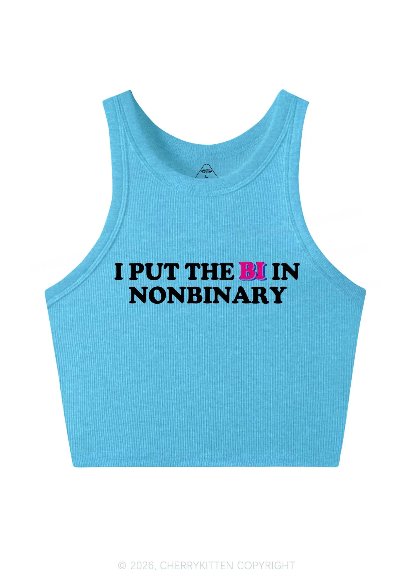 I Put The Bi In Nonbinary Pride Y2K Crop Tank Top Cherrykitten - Image 5