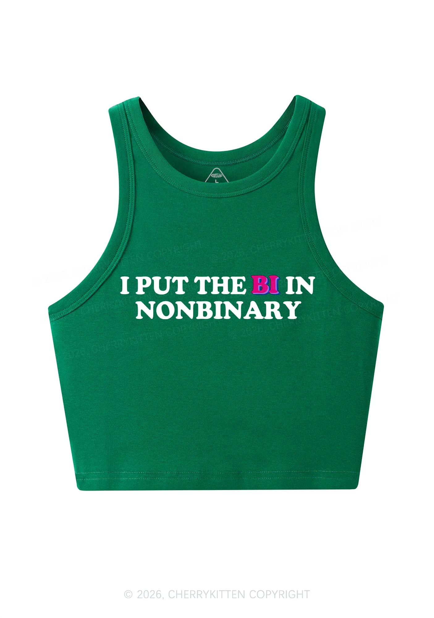 I Put The Bi In Nonbinary Pride Y2K Crop Tank Top Cherrykitten - Image 6