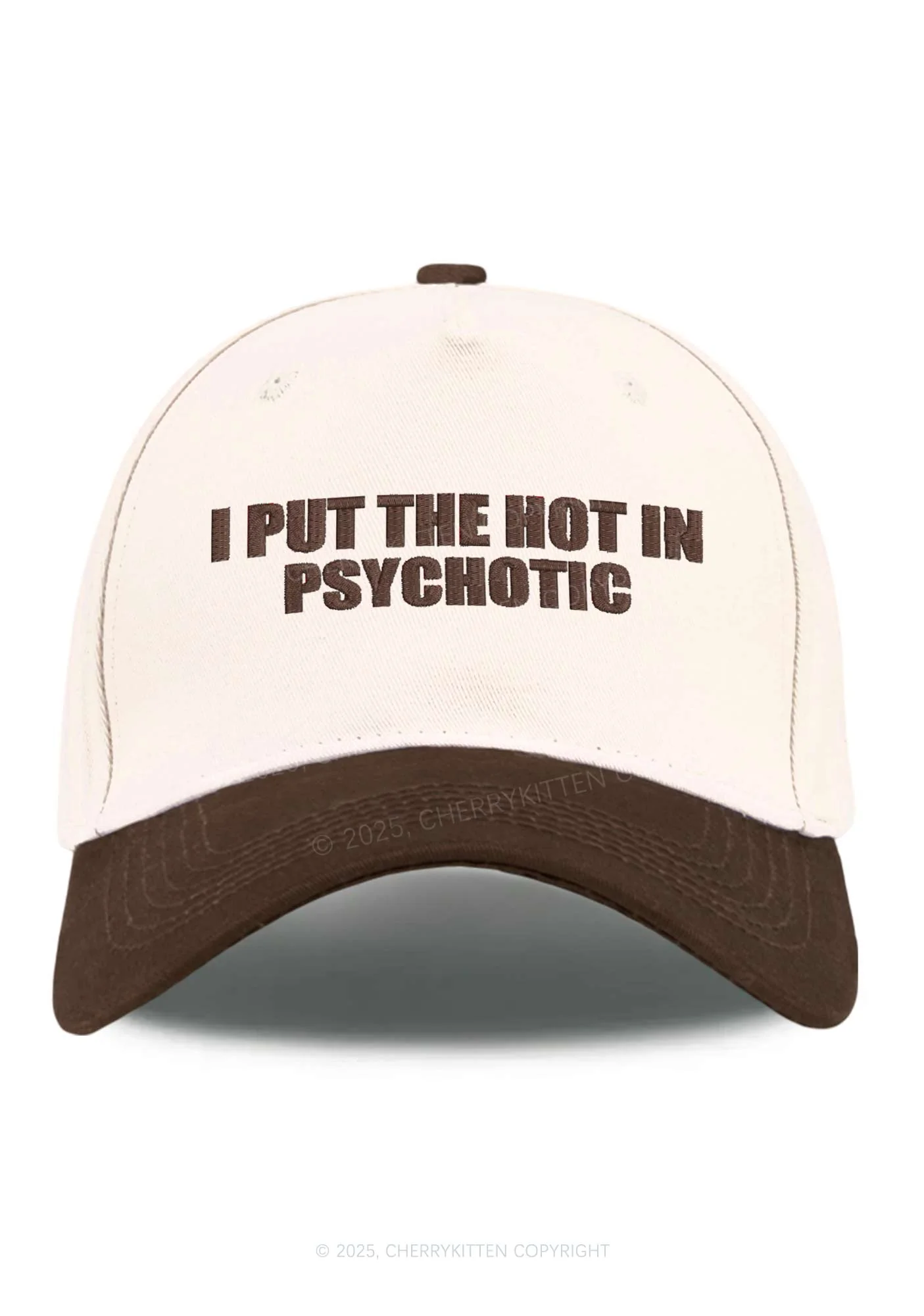 I Put The Hot In Psychotic Y2K Color Block Baseball Cap Cherrykitten - Image 6