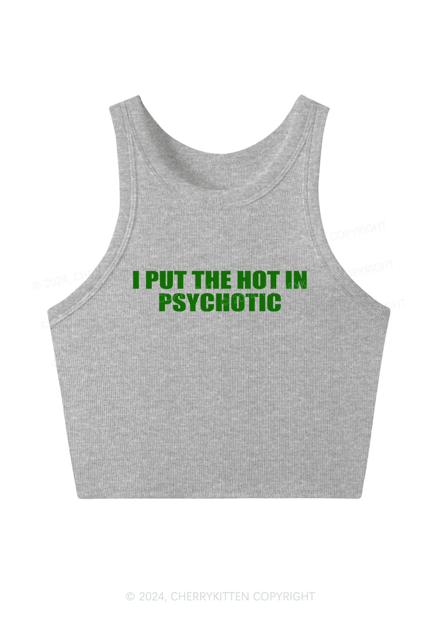 I Put The Hot In Psychotic Y2K Crop Tank Top Cherrykitten - Image 3