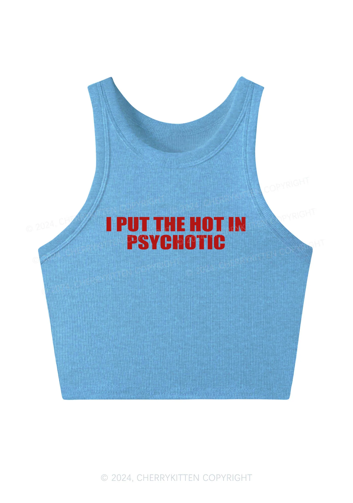 I Put The Hot In Psychotic Y2K Crop Tank Top Cherrykitten - Image 4