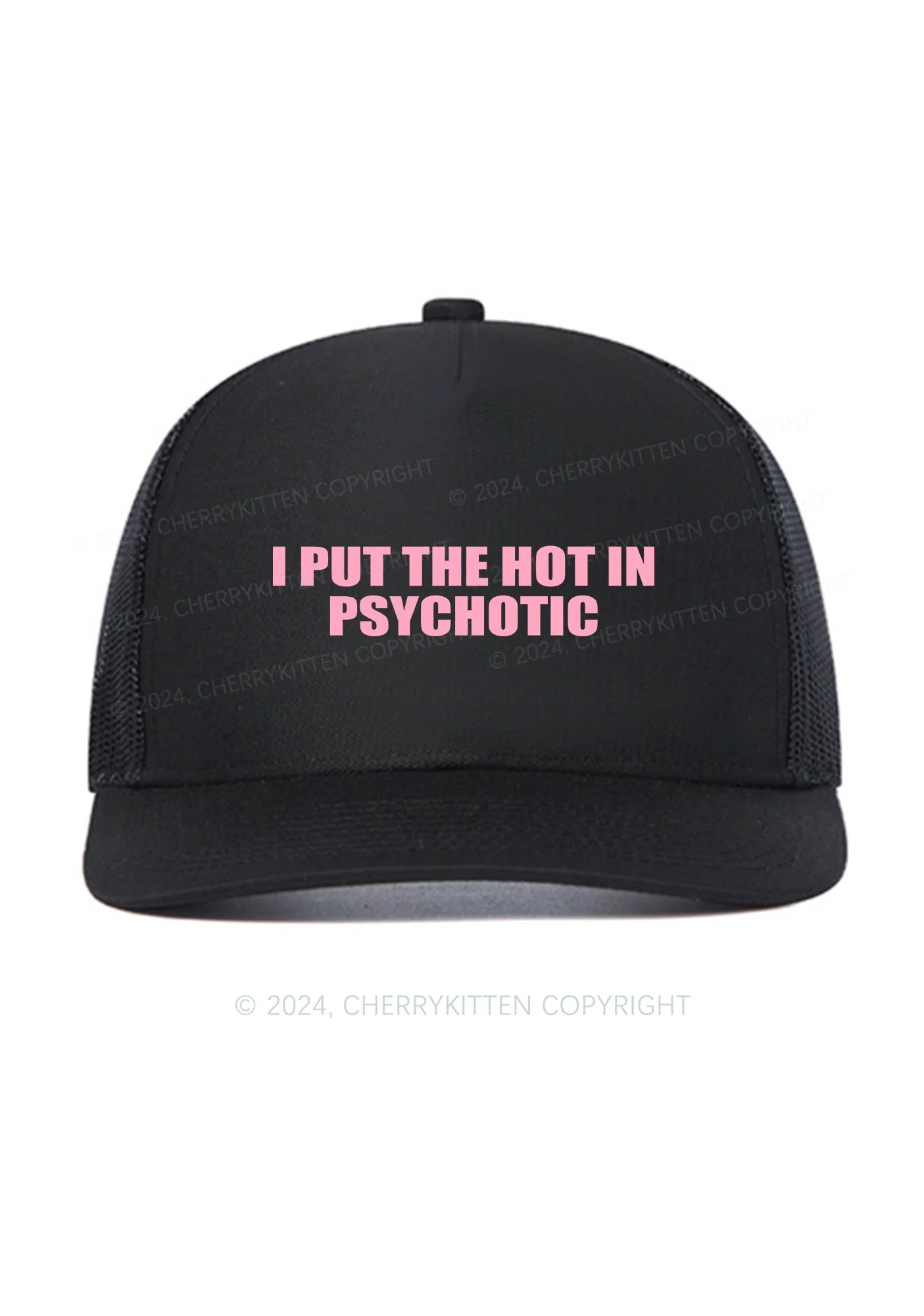 I Put The Hot In Psychotic Y2K Trucker Mesh Hat Cherrykitten - Image 2