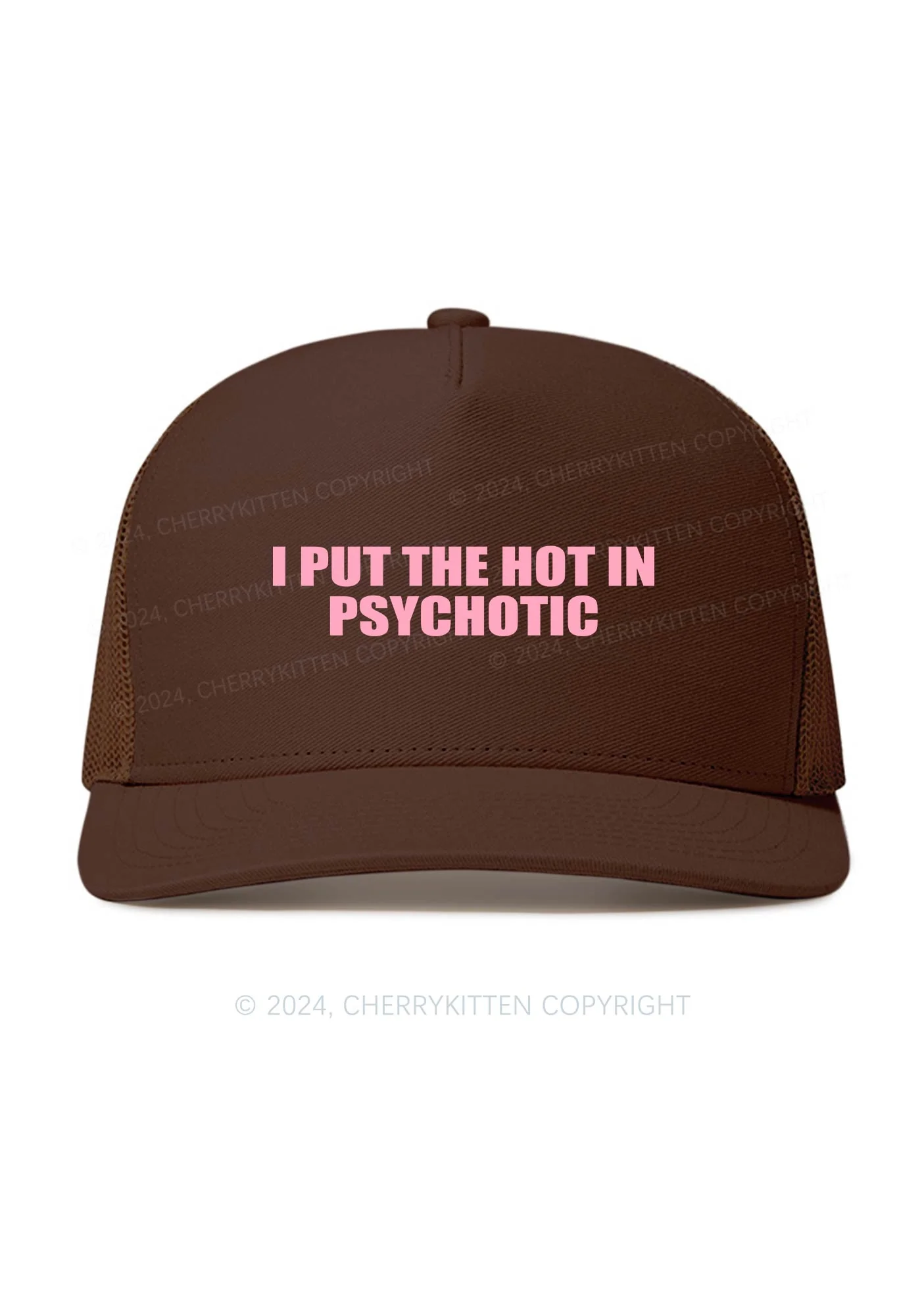 I Put The Hot In Psychotic Y2K Trucker Mesh Hat Cherrykitten - Image 4