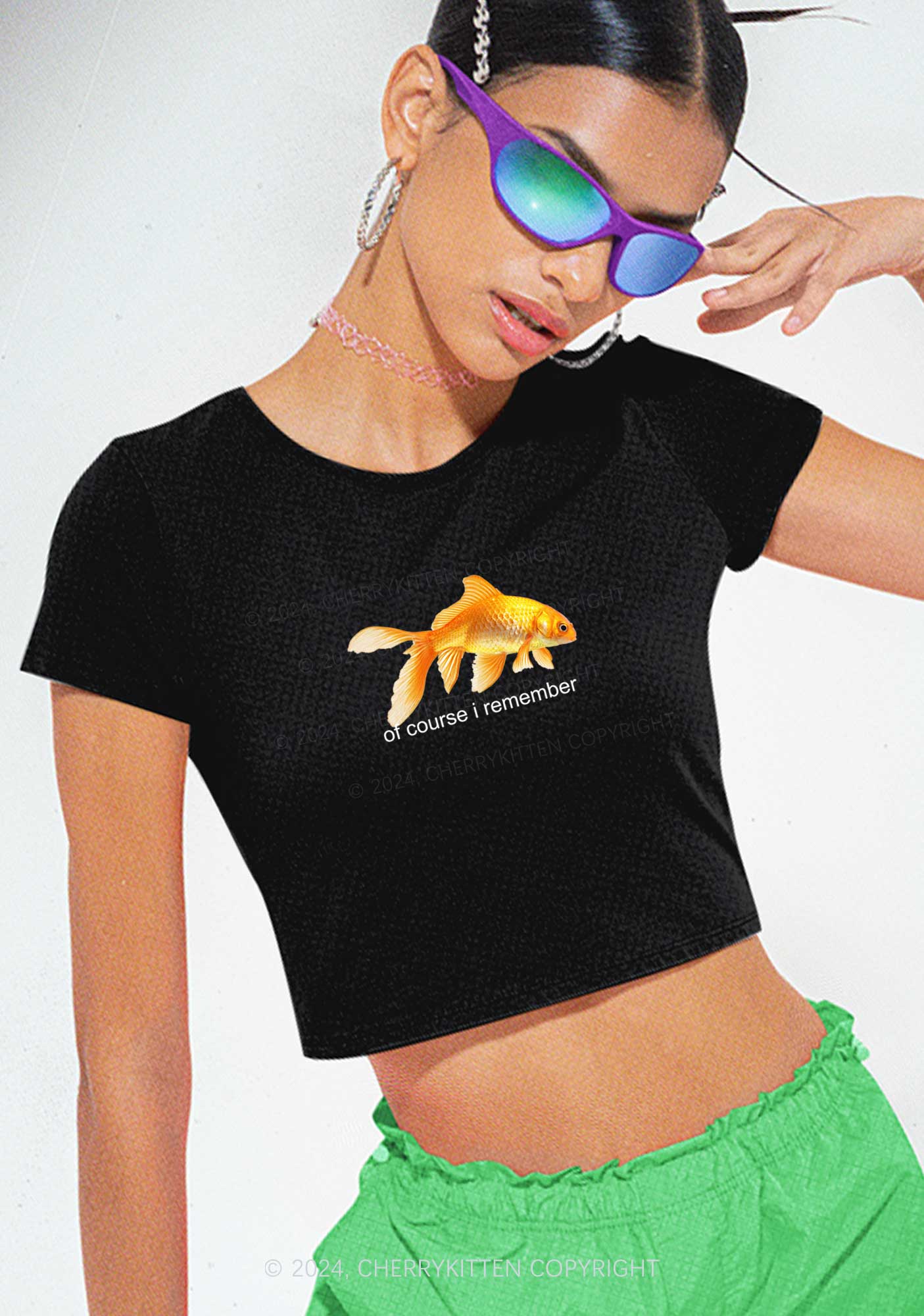 I Remember Goldfish Y2K Baby Tee Cherrykitten - Image 2
