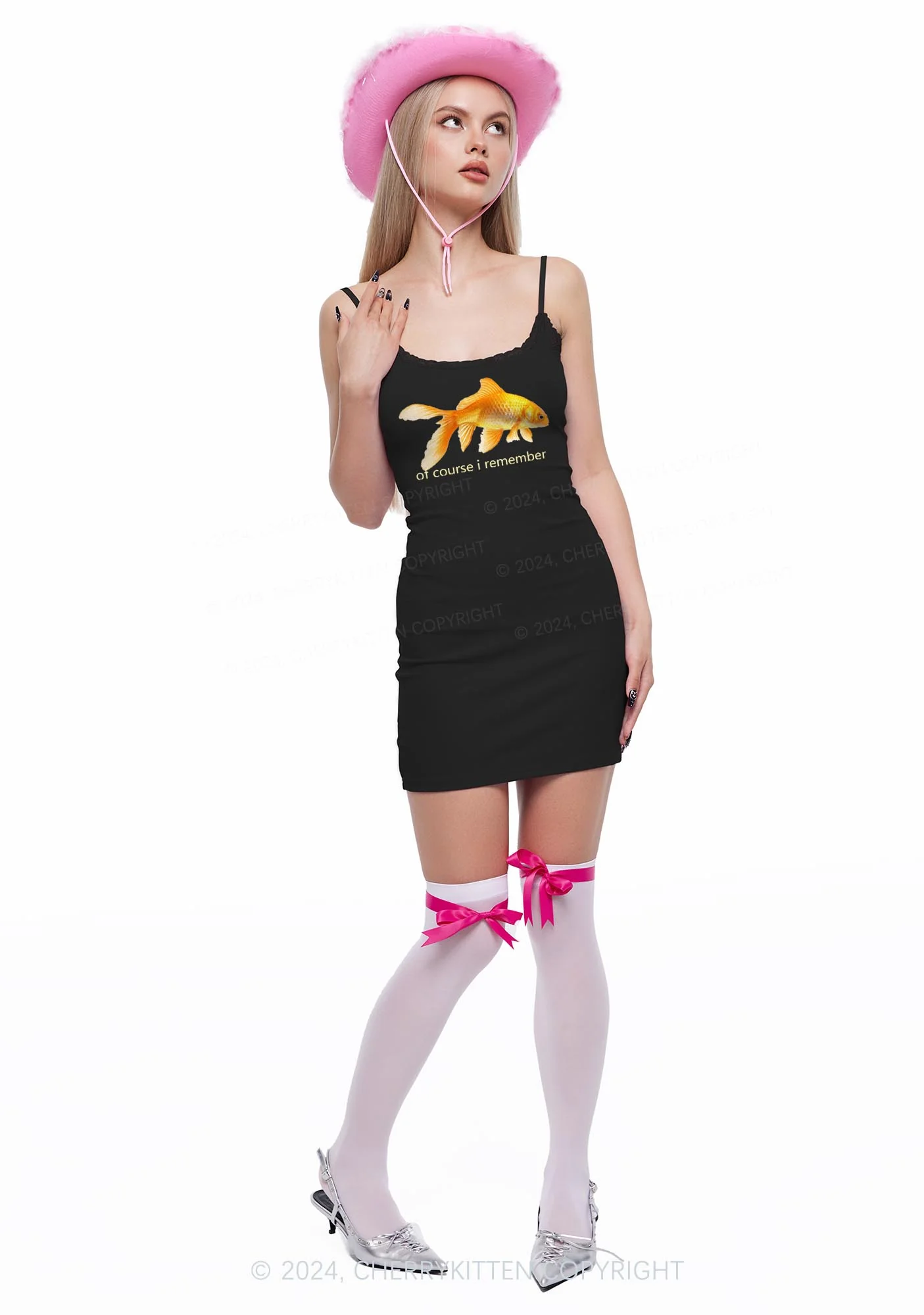 I Remember Goldfish Y2K Lace Slip Dress Cherrykitten - Image 2