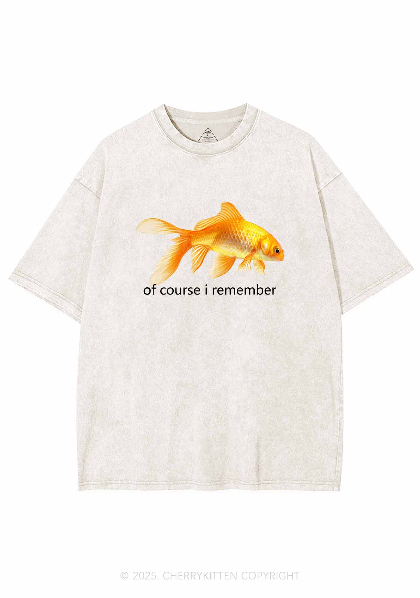 I Remember Goldfish Y2K Washed Tee Cherrykitten - Image 5