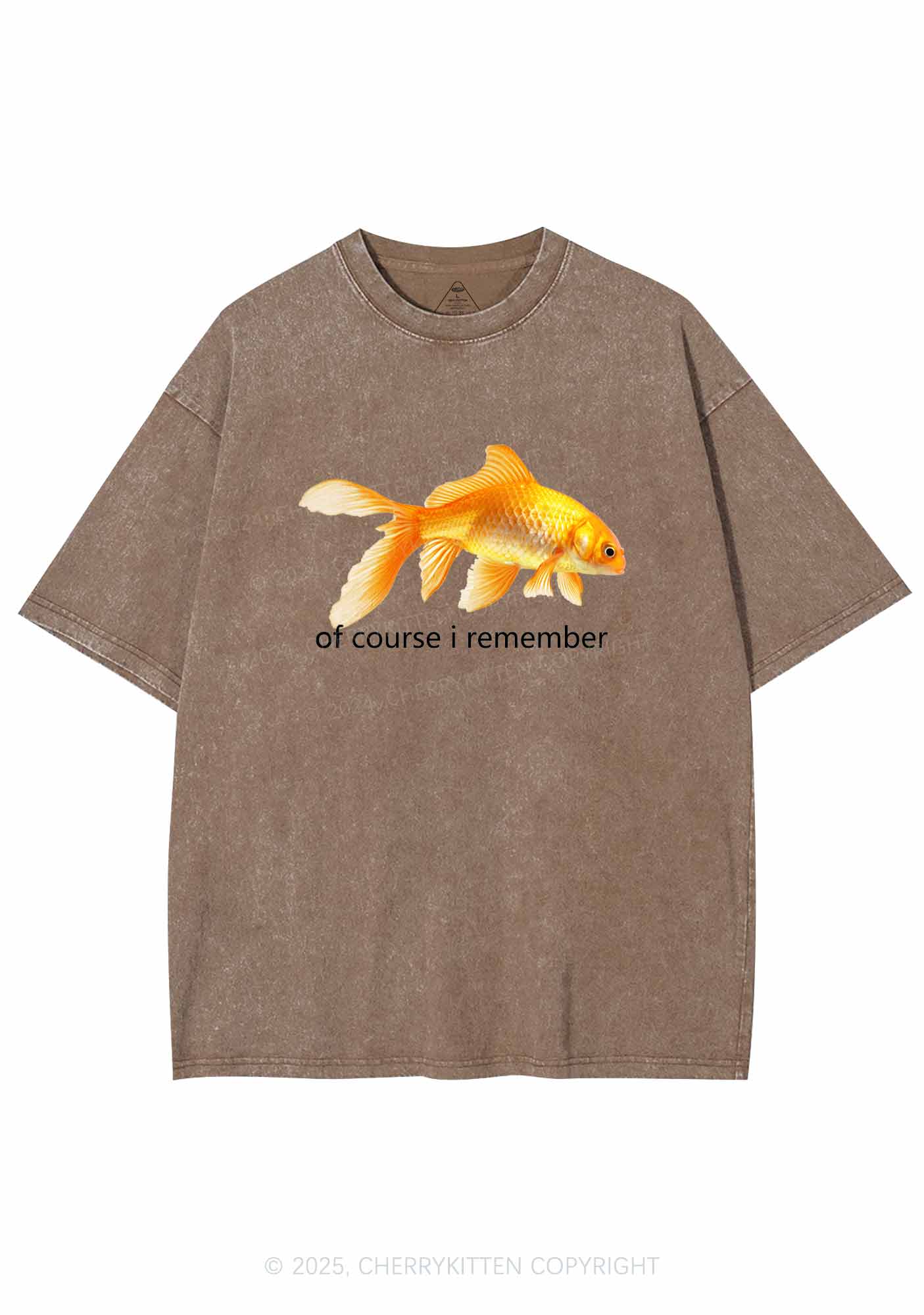 I Remember Goldfish Y2K Washed Tee Cherrykitten - Image 7