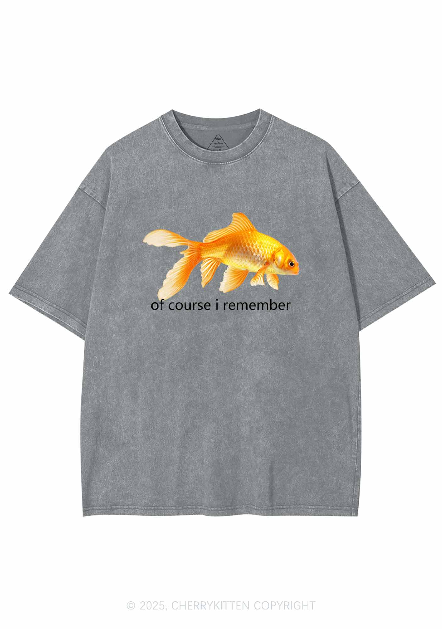 I Remember Goldfish Y2K Washed Tee Cherrykitten - Image 8