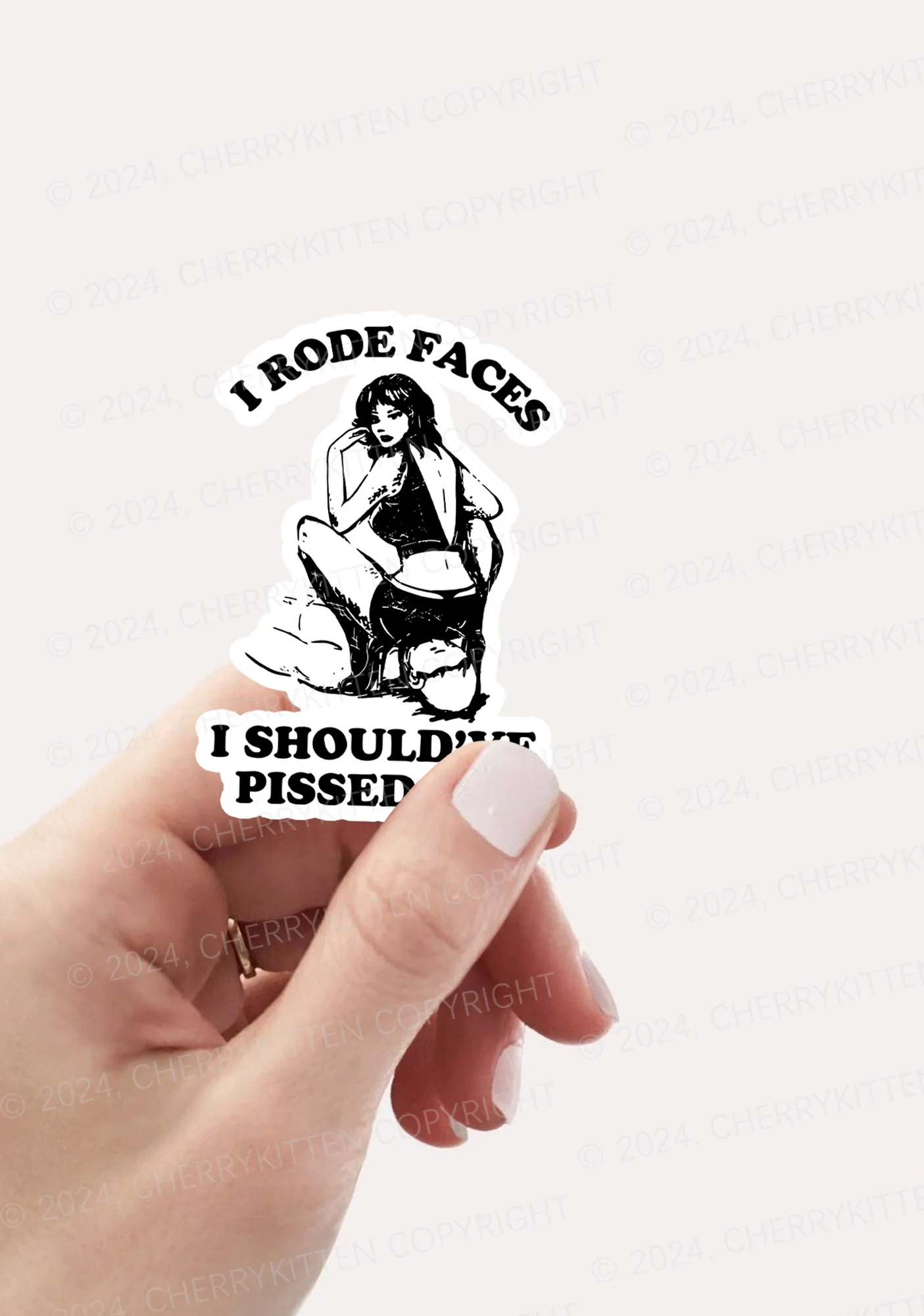 I Rode Faces 1Pc Y2K Sticker Cherrykitten - Image 2