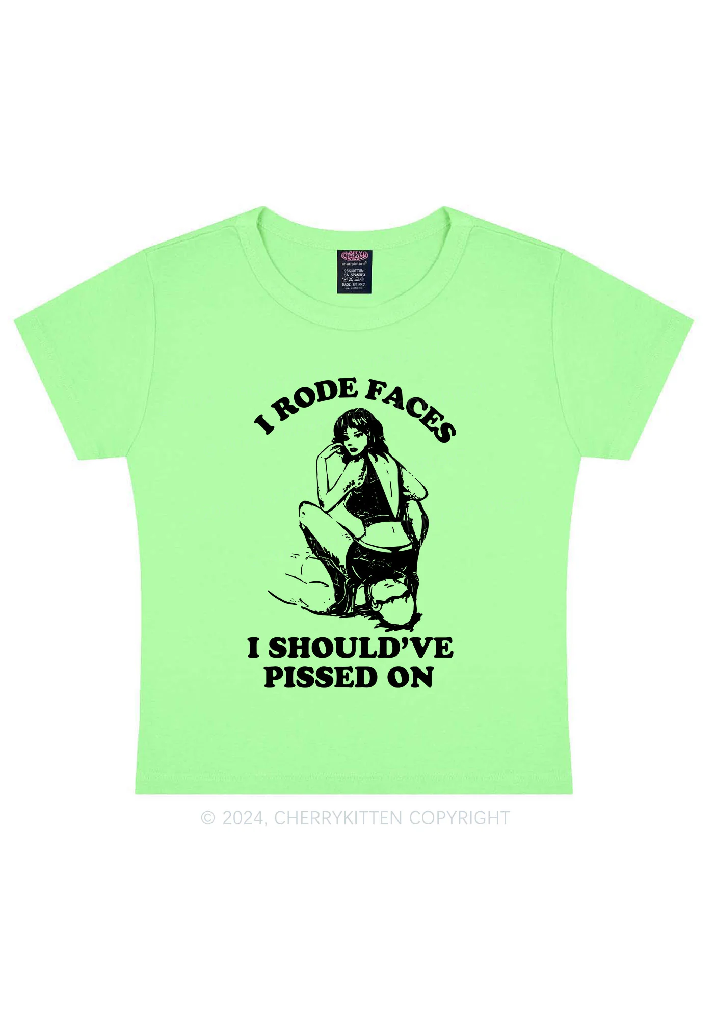 I Rode Faces Y2K Baby Tee Cherrykitten - Image 13