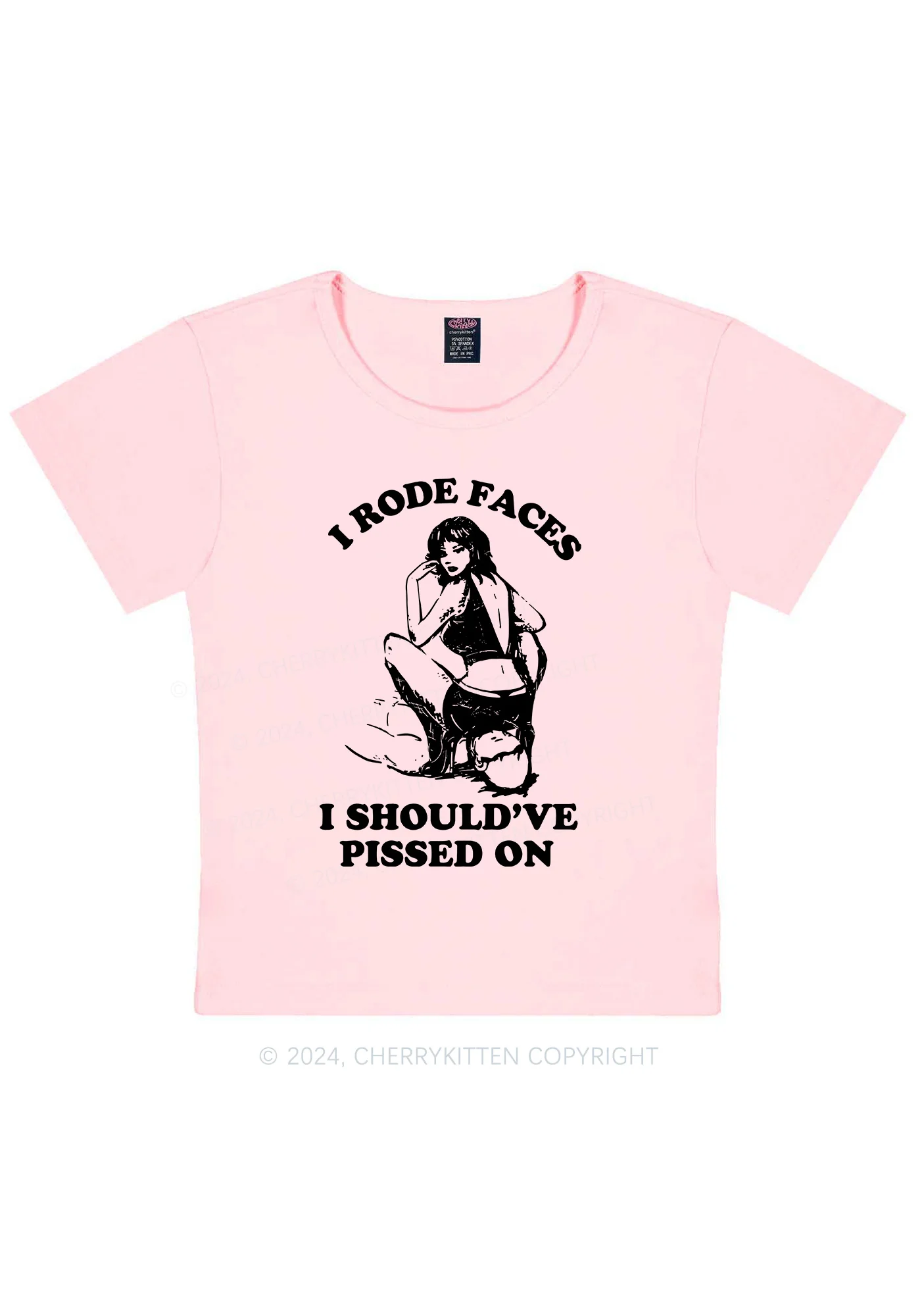 I Rode Faces Y2K Baby Tee Cherrykitten - Image 8