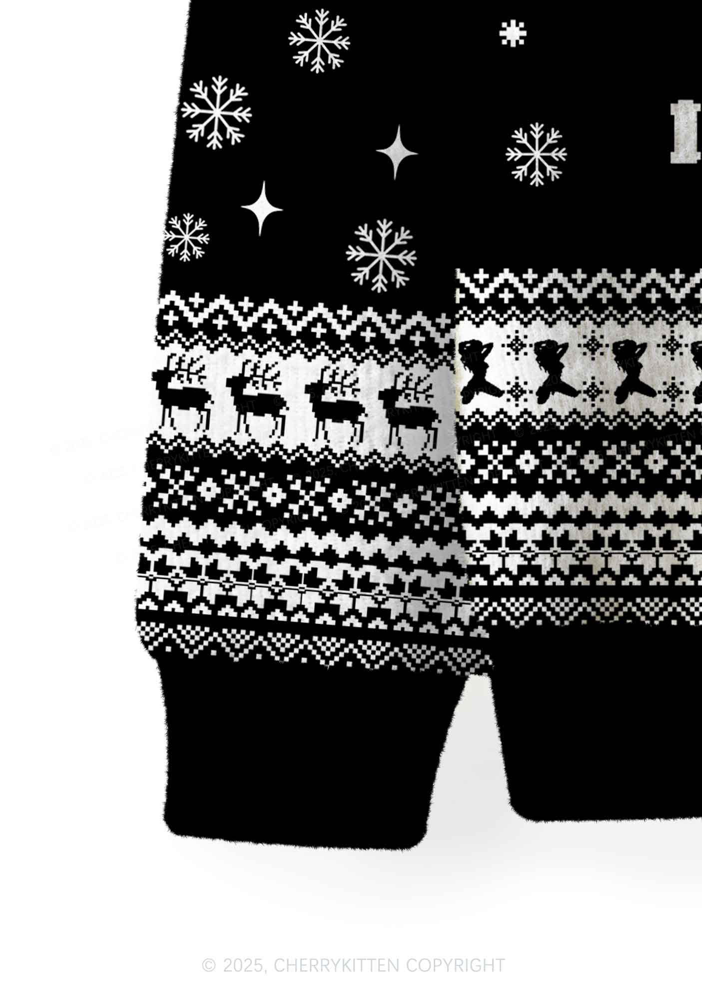 I Rode Faces Y2K Christmas Cardigan Knit Sweatshirt Cherrykitten - Image 4