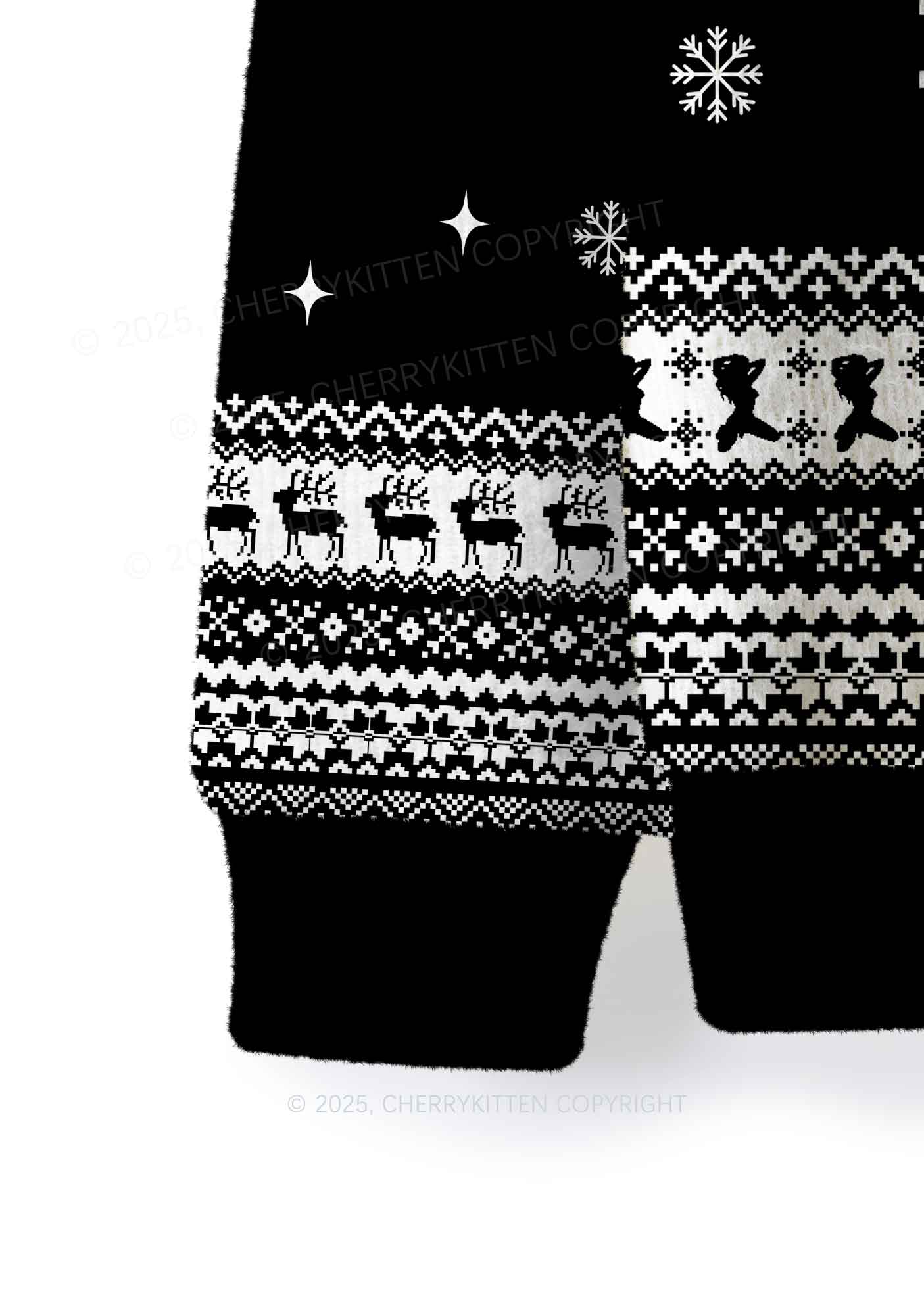 I Rode Faces Y2K Christmas Knit Sweatshirt Cherrykitten - Image 4