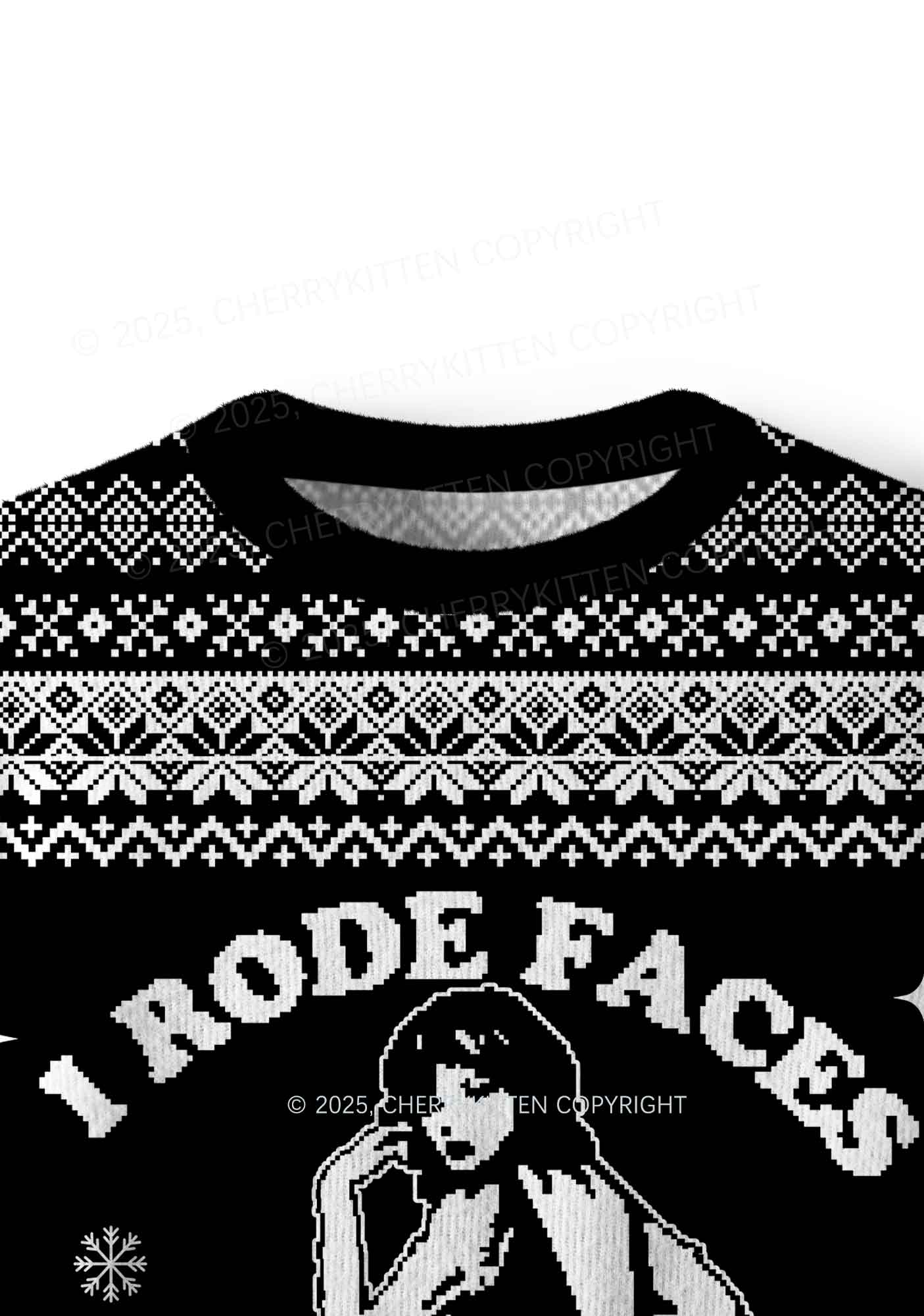 I Rode Faces Y2K Christmas Knit Sweatshirt Cherrykitten - Image 5
