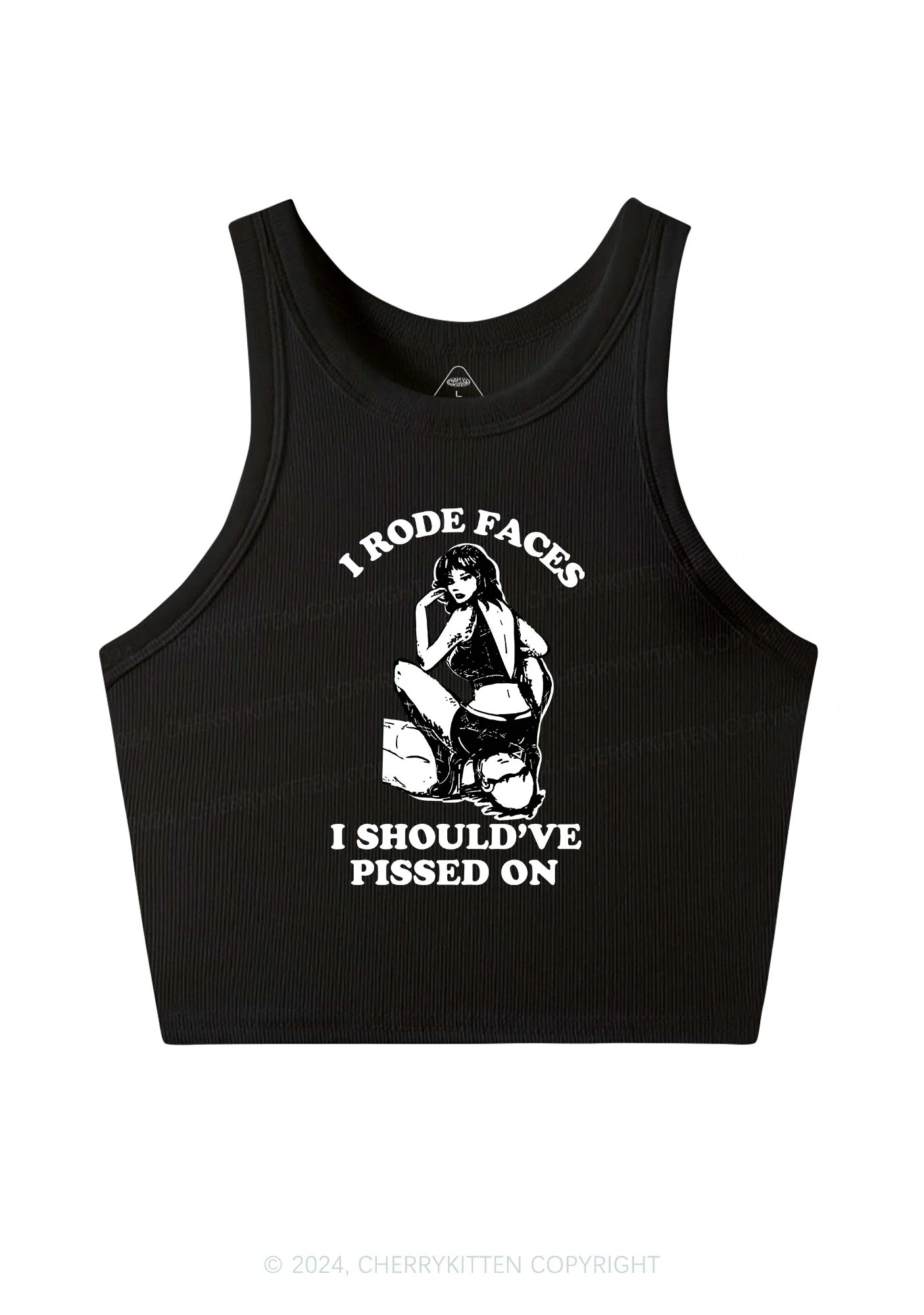 I Rode Faces Y2K Crop Tank Top Cherrykitten - Image 4