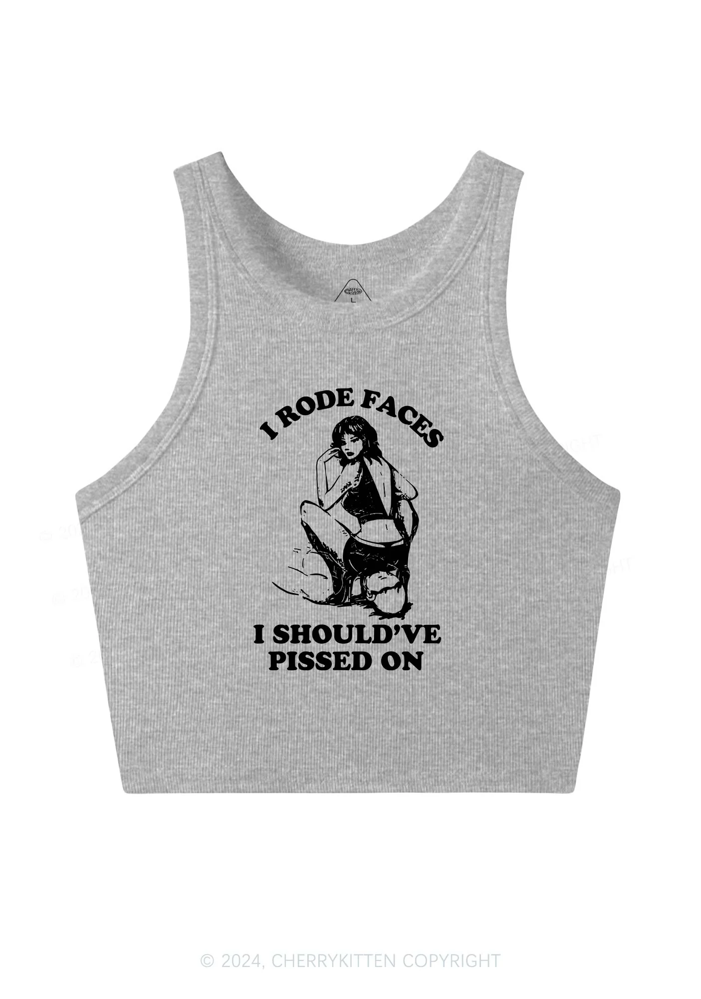 I Rode Faces Y2K Crop Tank Top Cherrykitten - Image 5