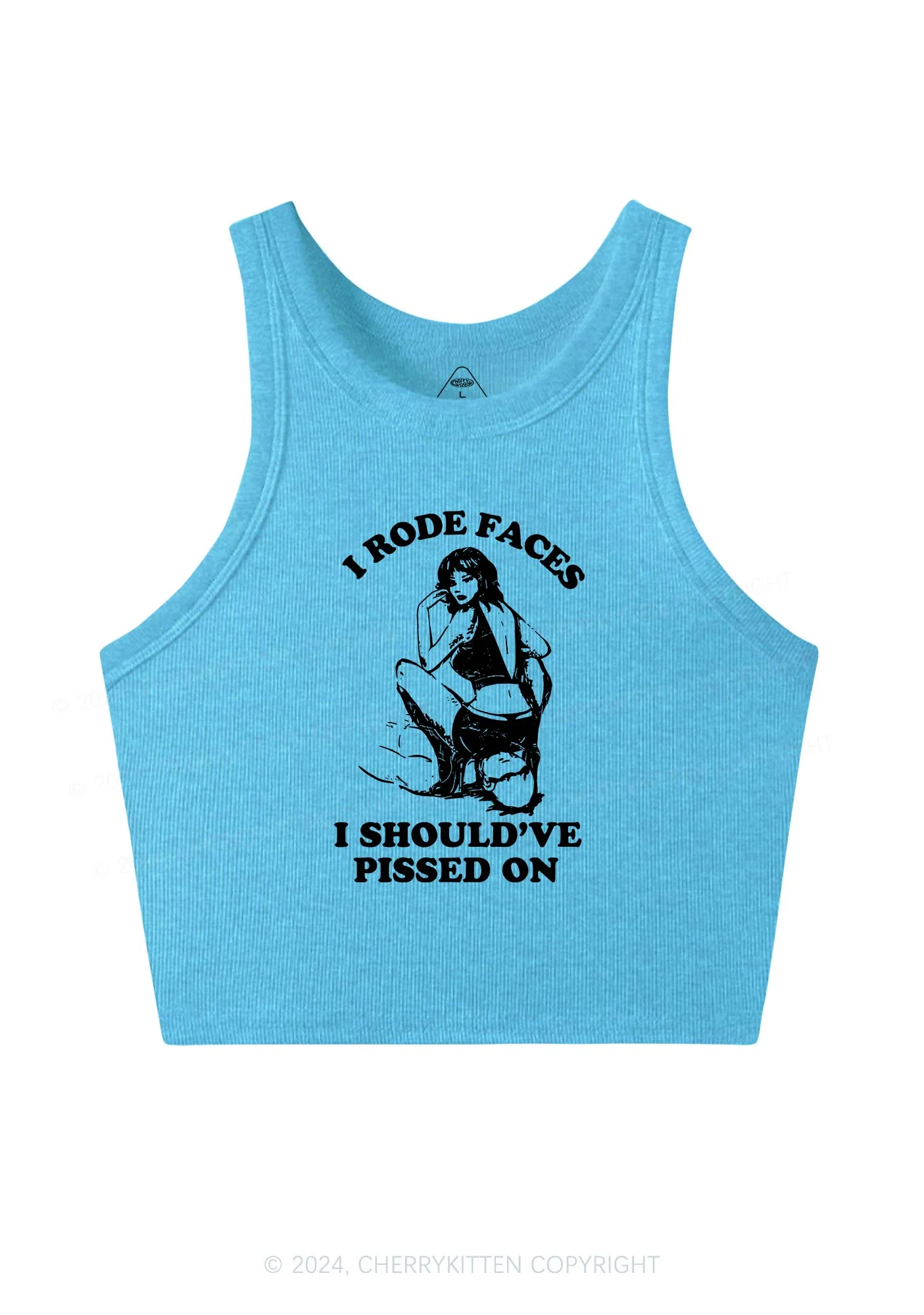 I Rode Faces Y2K Crop Tank Top Cherrykitten - Image 6