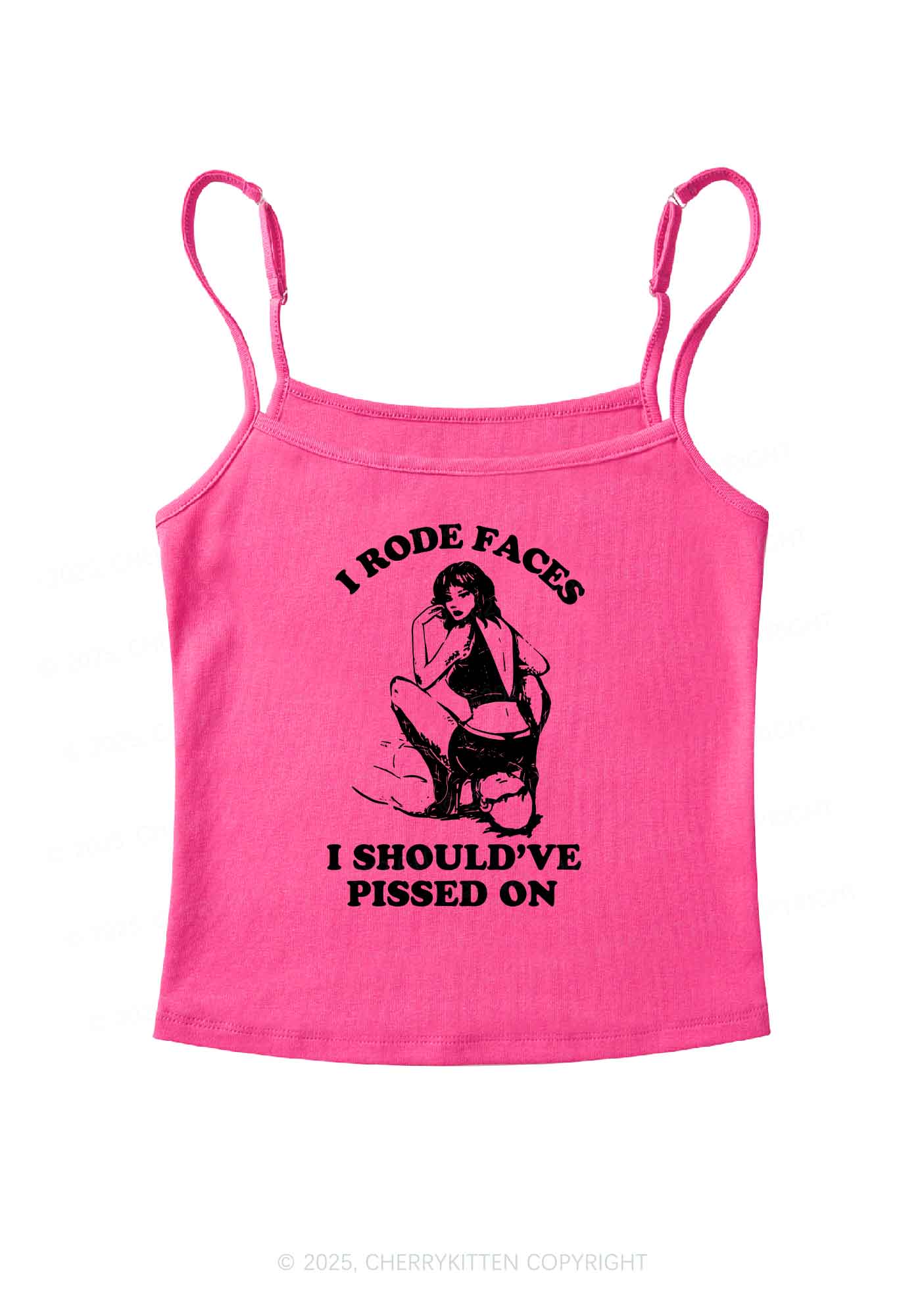 I Rode Faces Y2K Spaghetti Strap Cami Cherrykitten - Image 4