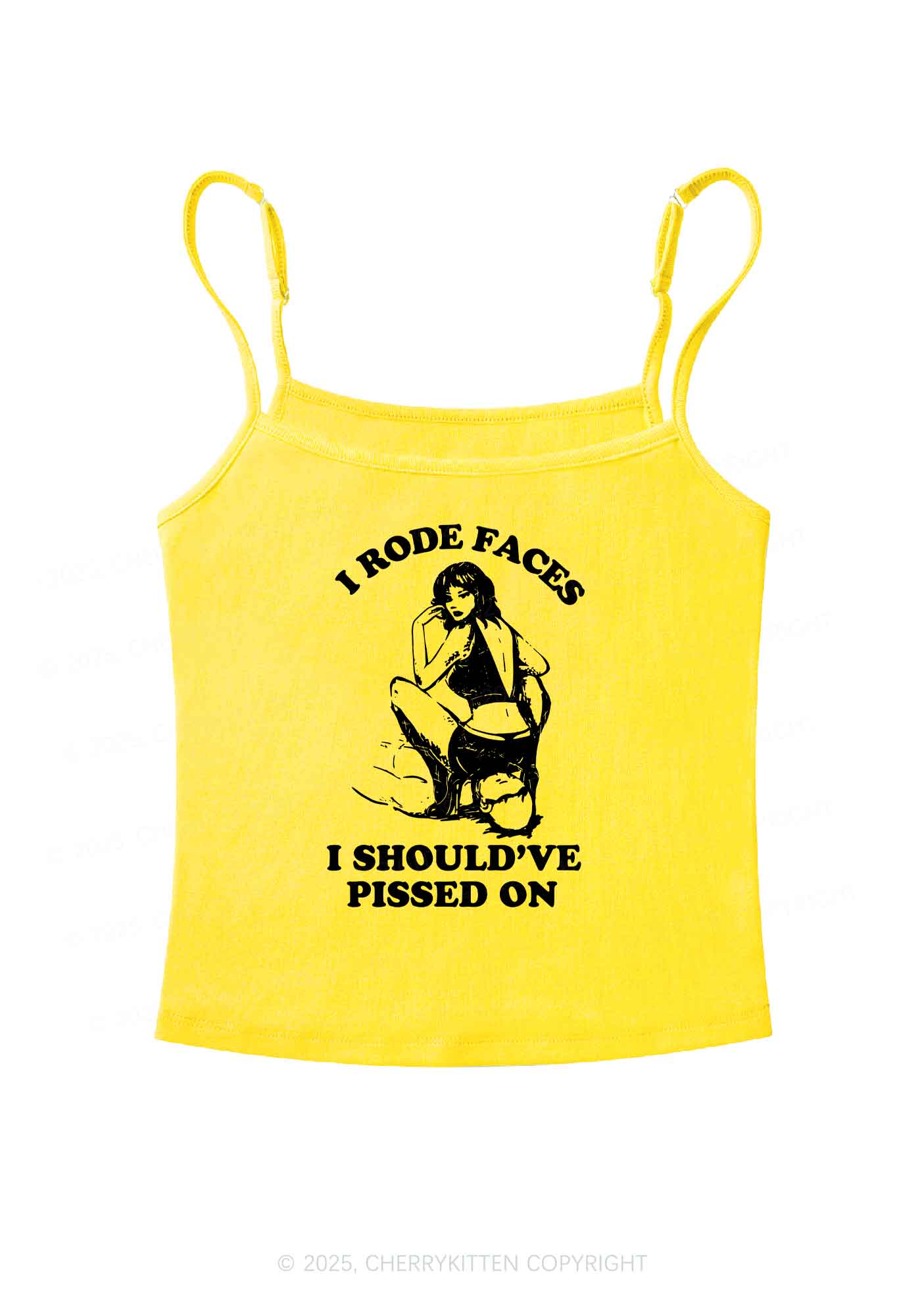 I Rode Faces Y2K Spaghetti Strap Cami Cherrykitten - Image 5