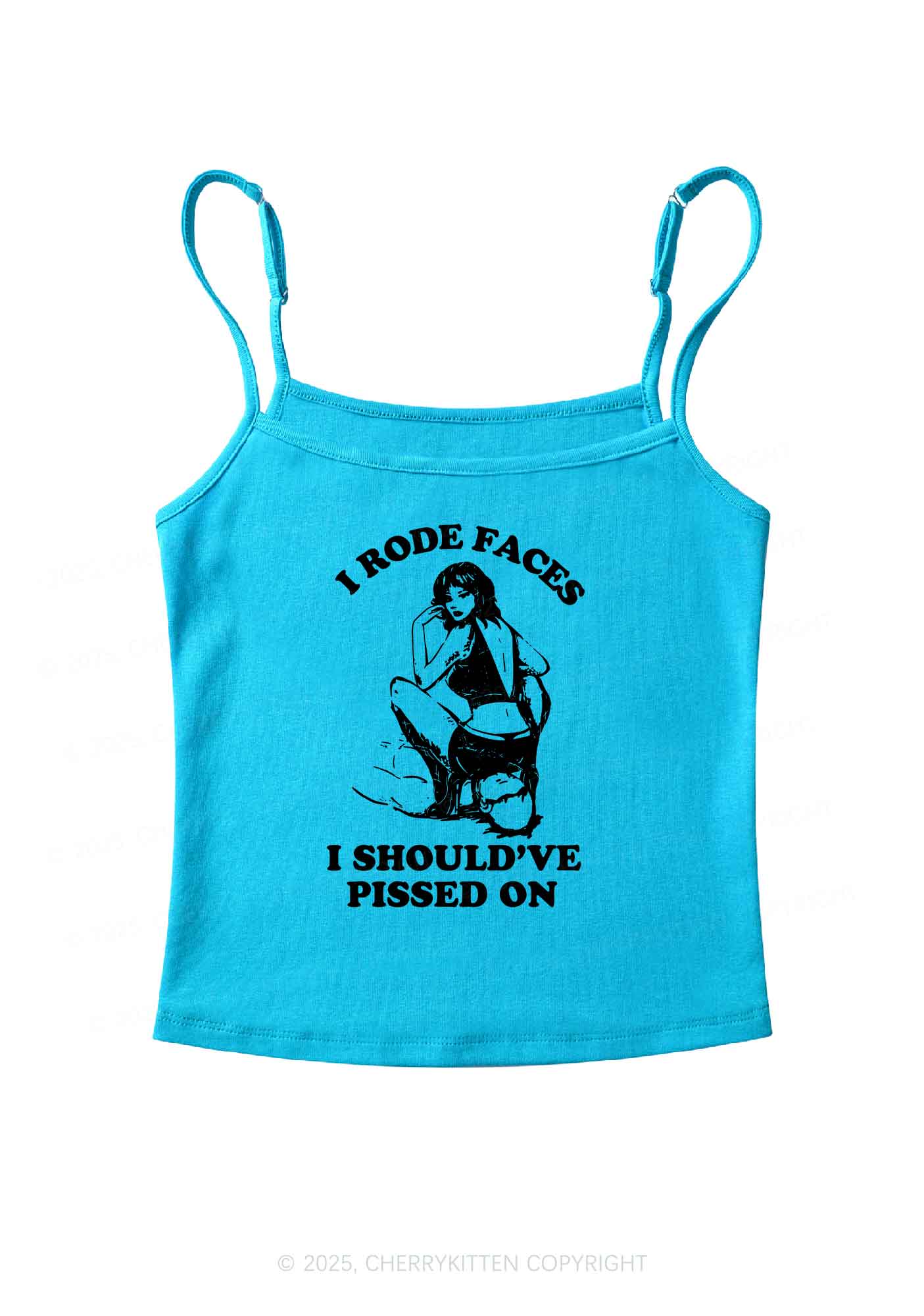 I Rode Faces Y2K Spaghetti Strap Cami Cherrykitten - Image 6