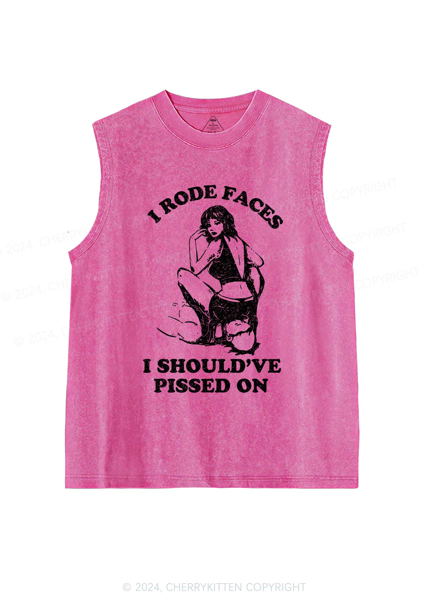 I Rode Faces Y2K Washed Tank Cherrykitten - Image 3