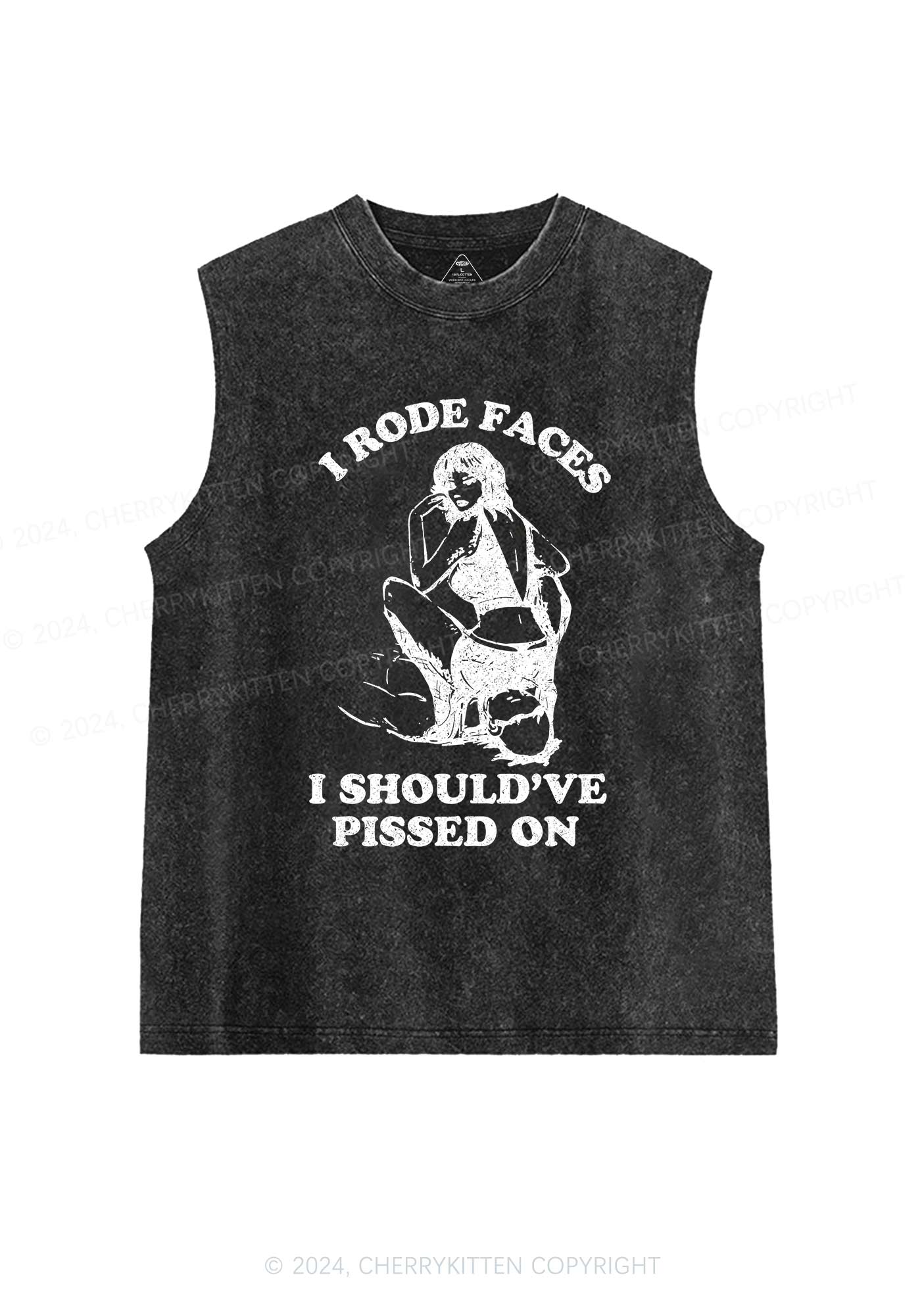 I Rode Faces Y2K Washed Tank Cherrykitten - Image 4
