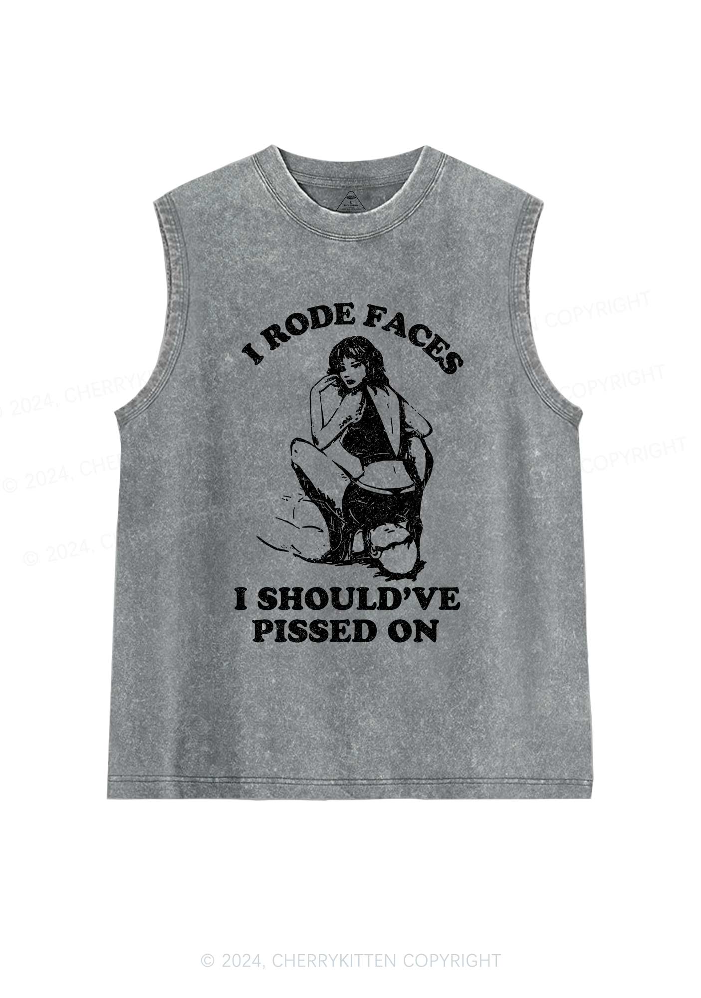 I Rode Faces Y2K Washed Tank Cherrykitten - Image 5