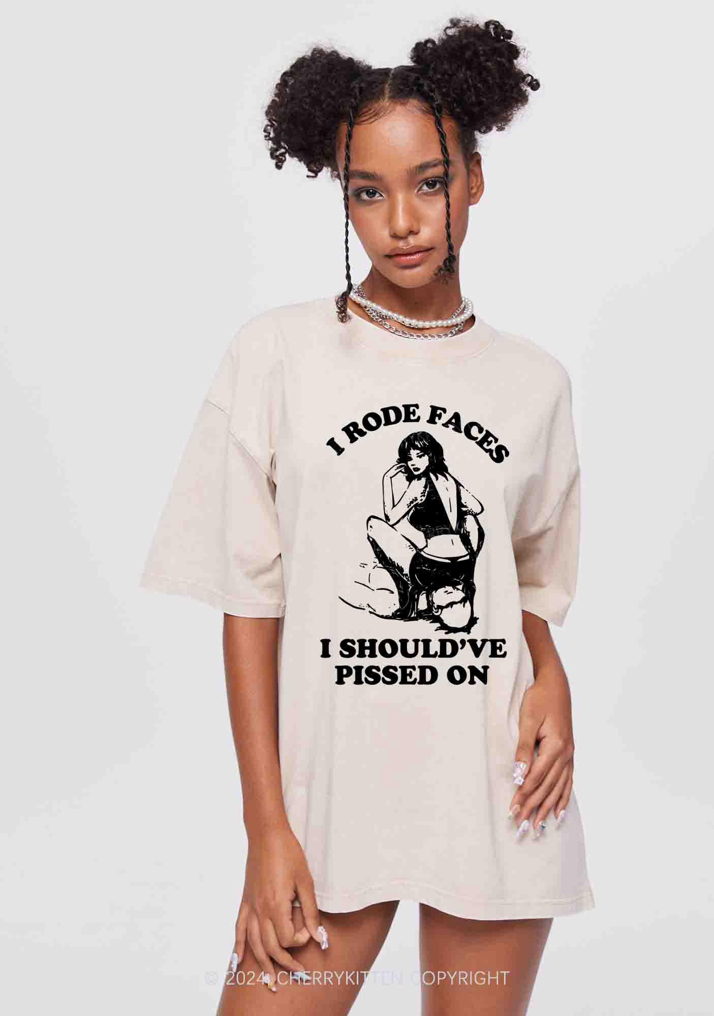 I Rode Faces Y2K Washed Tee Cherrykitten - Image 2