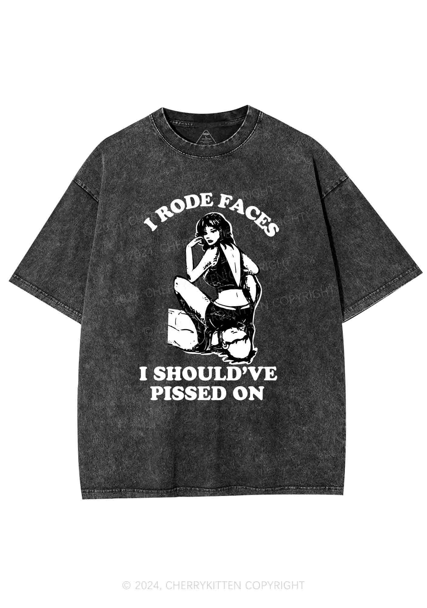 I Rode Faces Y2K Washed Tee Cherrykitten - Image 3