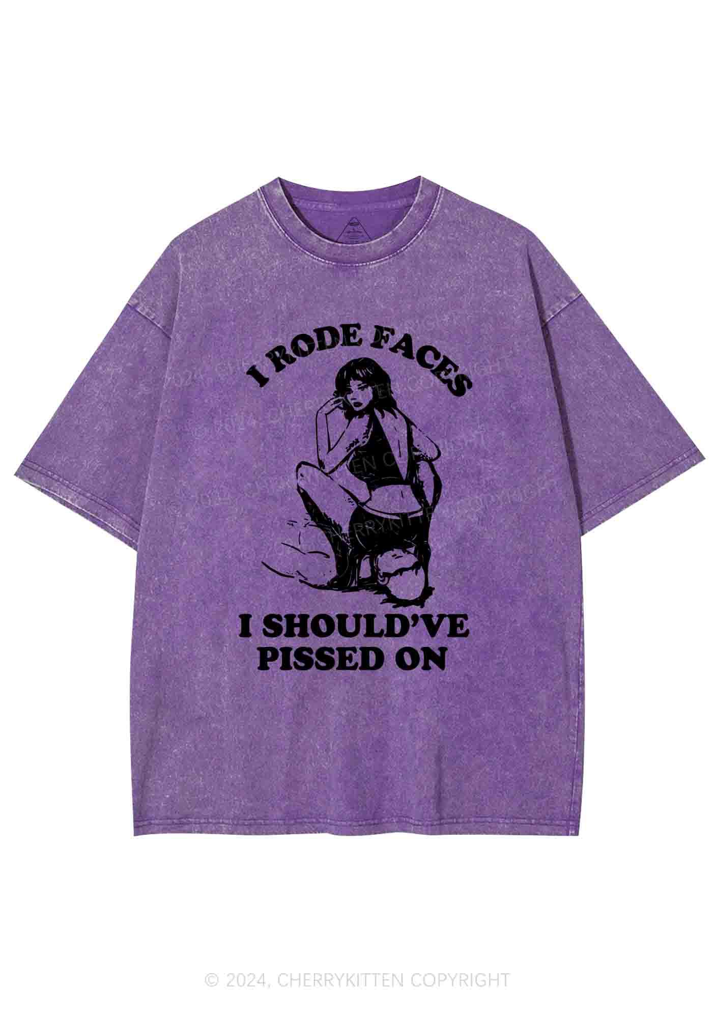 I Rode Faces Y2K Washed Tee Cherrykitten - Image 5