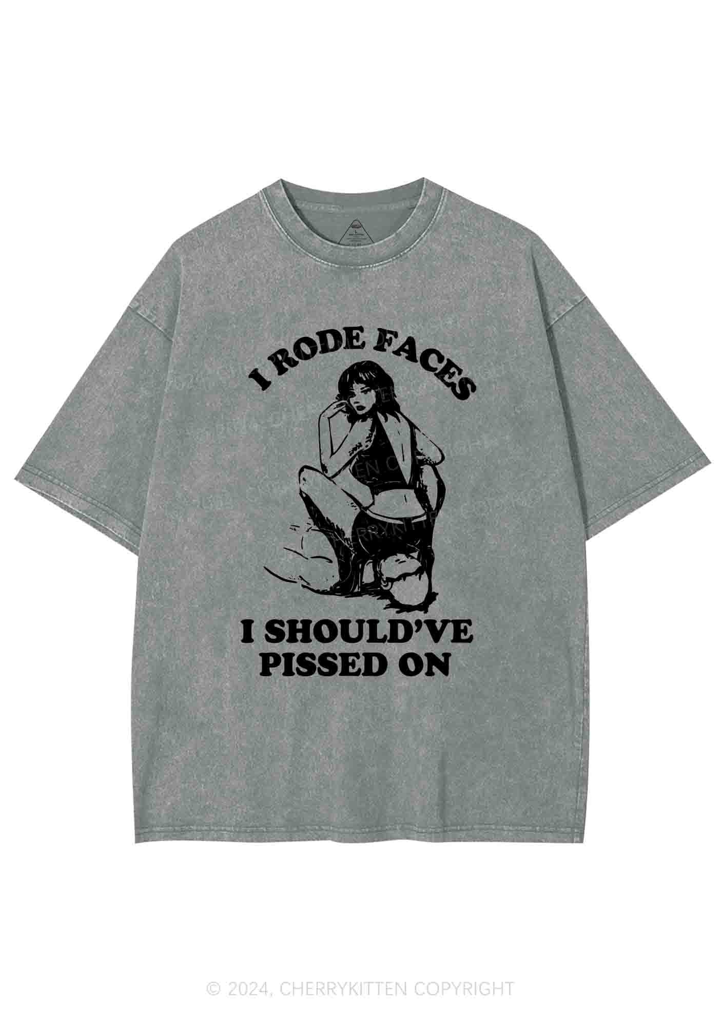 I Rode Faces Y2K Washed Tee Cherrykitten - Image 7