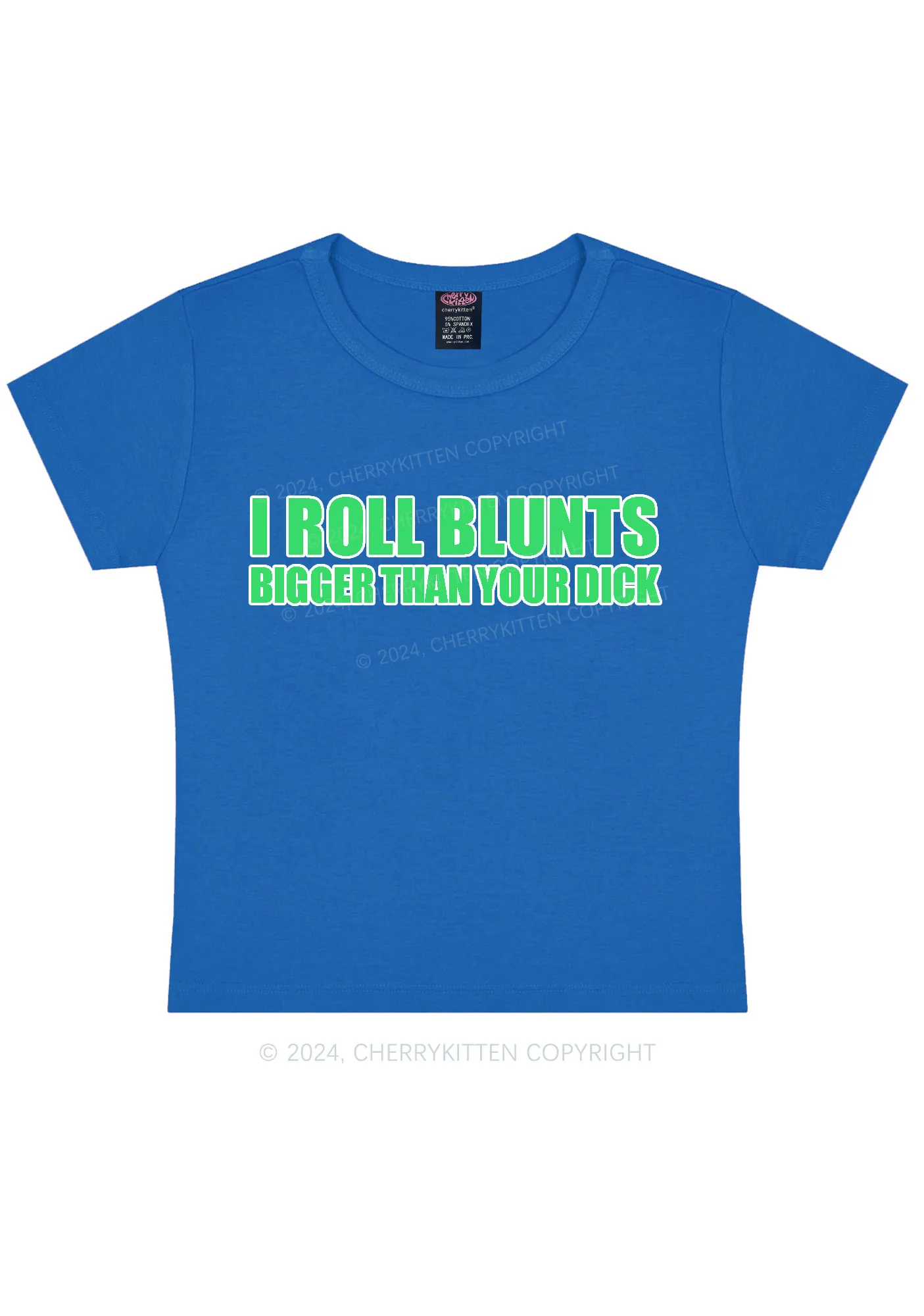 I Roll Blunts Y2K Baby Tee Cherrykitten - Image 10